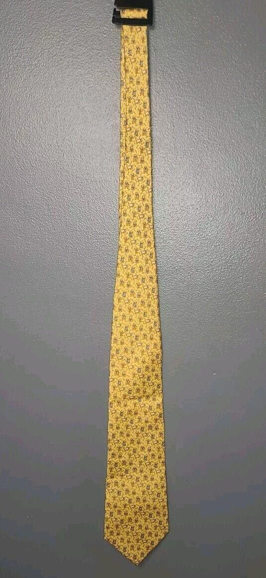 Vineyard Vines Vineyard Vines Necktie Yellow Dog Print Doghouse Bone Size ONE SIZE - 1 Thumbnail