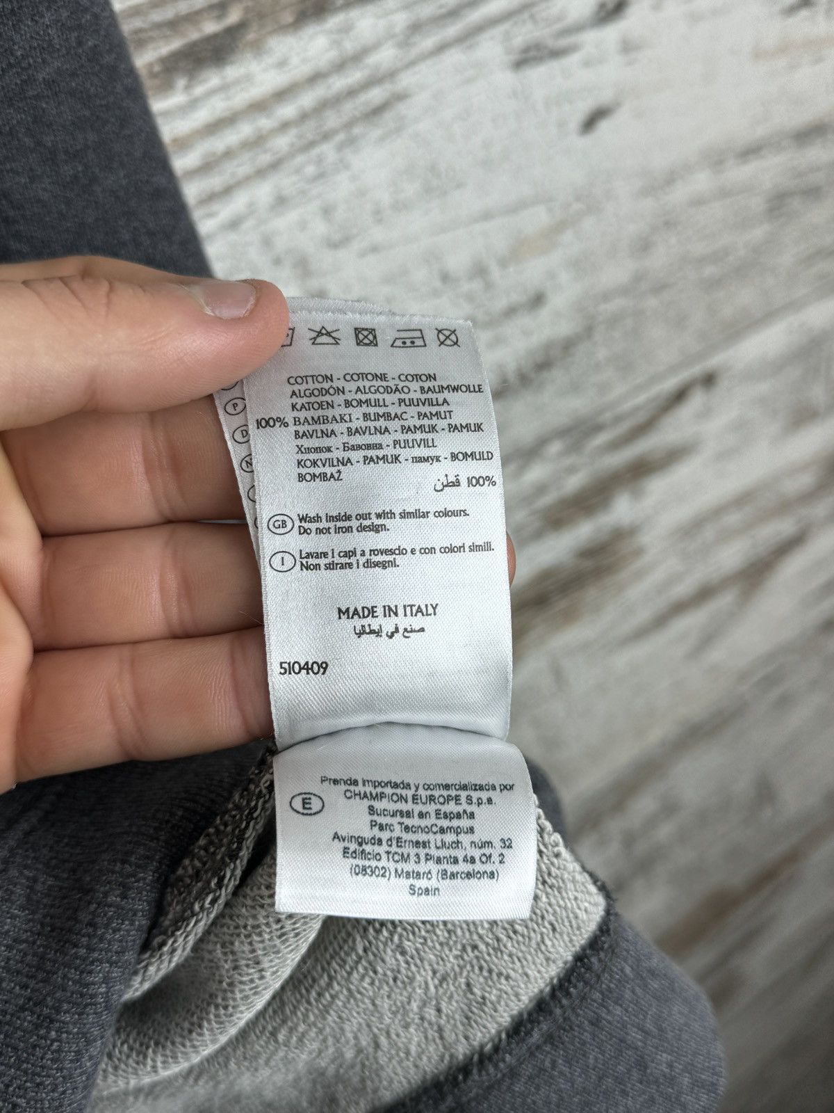 Champion × Wood Wood Mens Champion by Wood Wood sweatshirt art grey size M Size US M / EU 48-50 / 2 - 8 Thumbnail