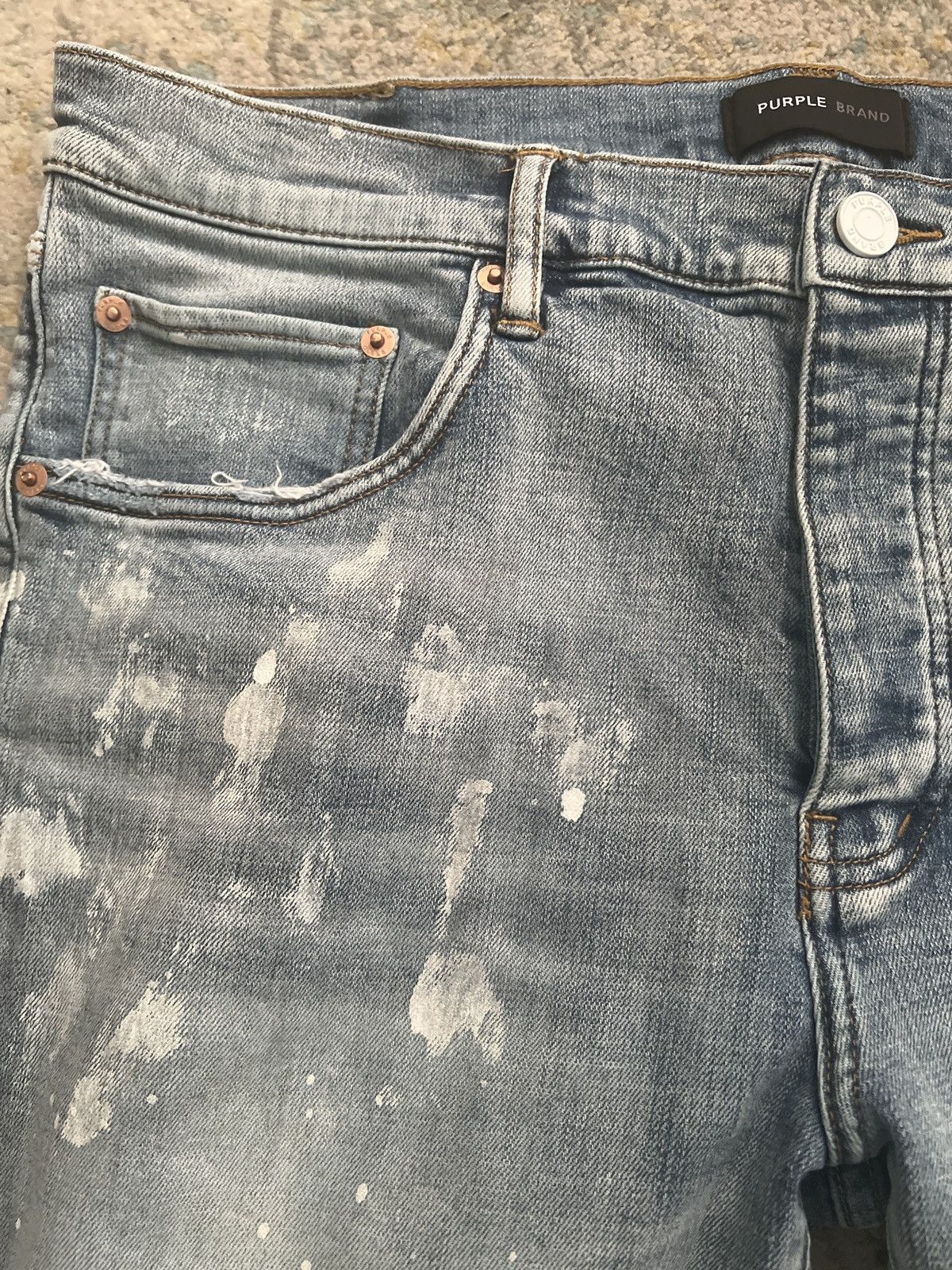 Purple White Paint Splatter Purple Jeans Size US 36 / EU 52 - 3 Thumbnail