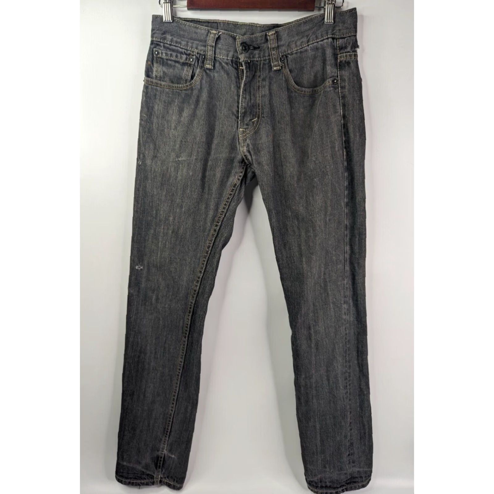 Levi's Levi's 511 Jeans Men 30x32 Gray Distressed 5-Pocket Skinny Denim Cotton Zip Size US 30 / EU 46 - 2 Thumbnail