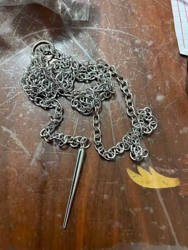 Japanese Brand Punk Stud O-Ring Long Necklace Size ONE SIZE - 3 Thumbnail