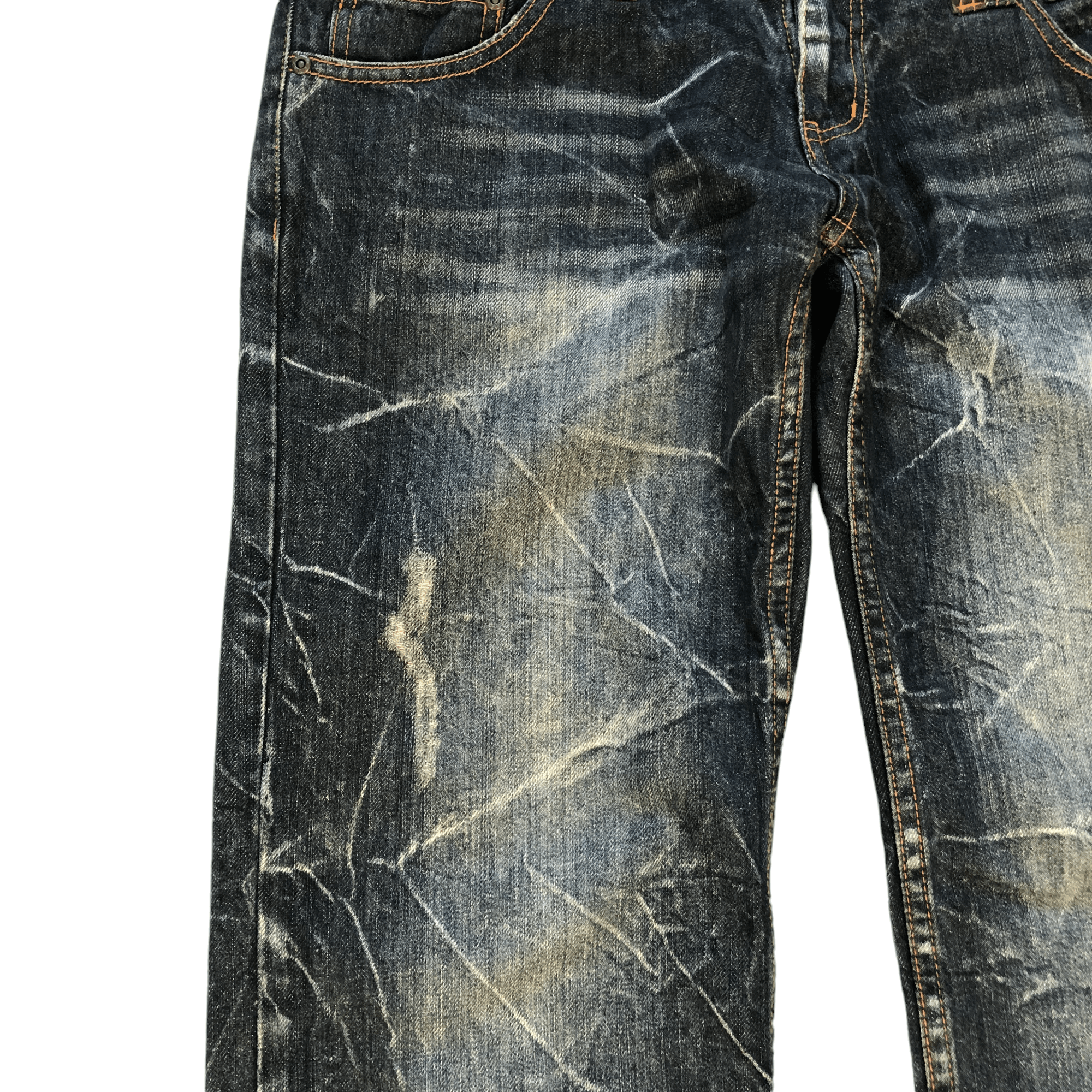 Japanese Brand NYLOUS LIMITED EDITION DOUBLE WAIST DENIM PANTS #5981-216 Size US 33 - 4 Thumbnail