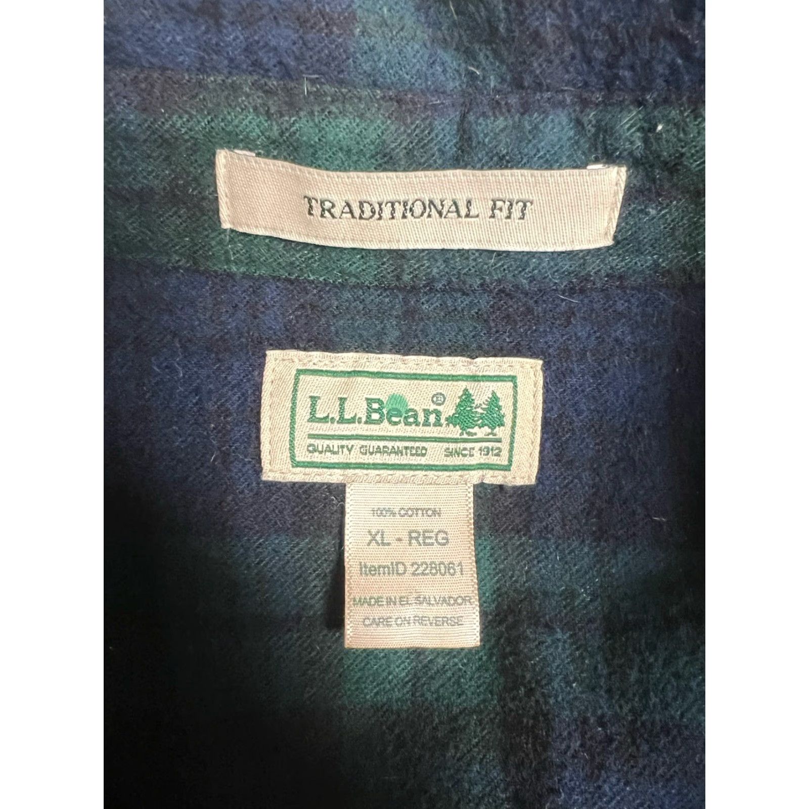 Vintage LL Bean Flannel Shirt Mens XL Black Watch Scotch Plaid Button Down 228061 Size US XL / EU 56 / 4 - 7 Thumbnail