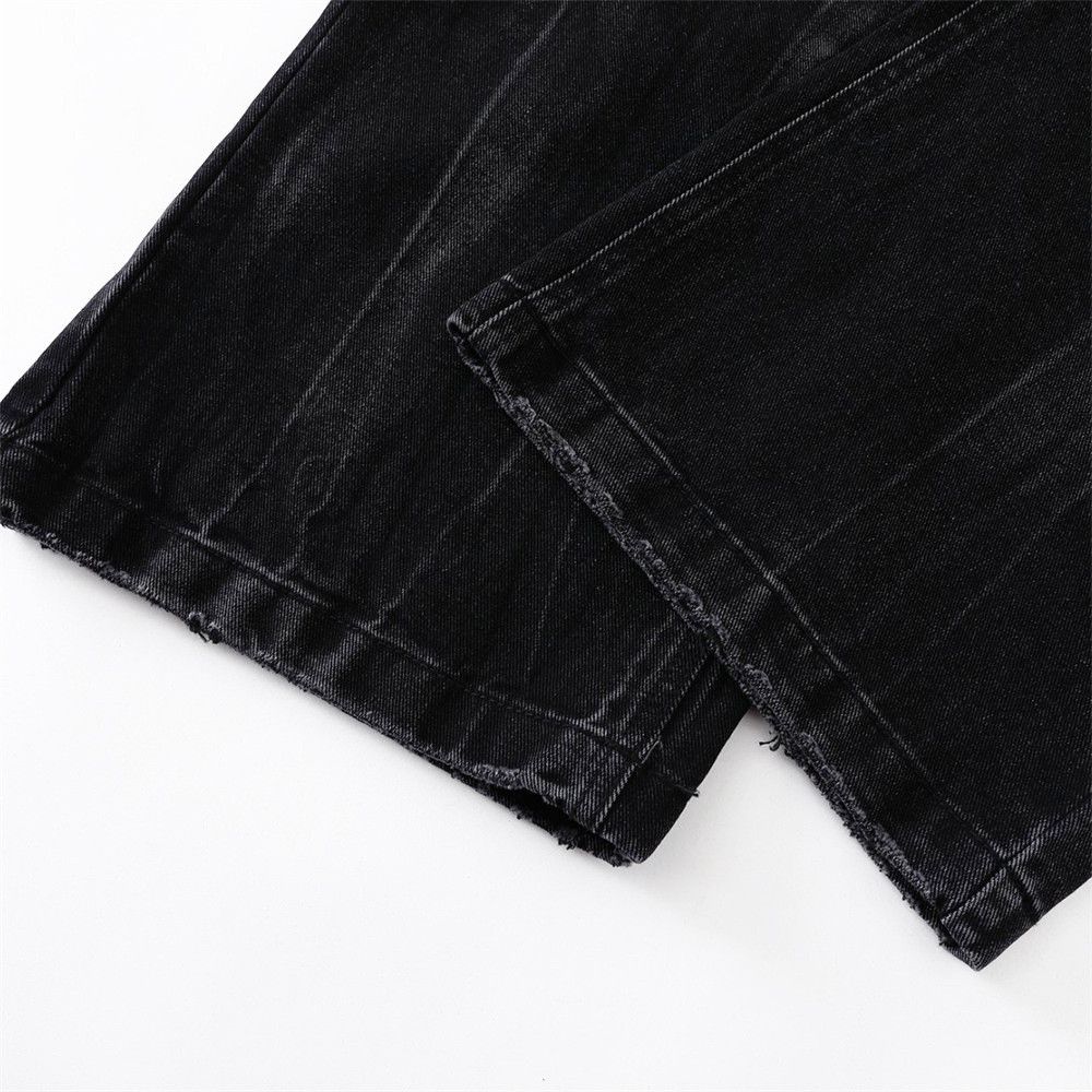 Japanese Brand × Jean Men's retro punk ripple distressed loose washed jeans Size US 32 / EU 48 - 5 Thumbnail