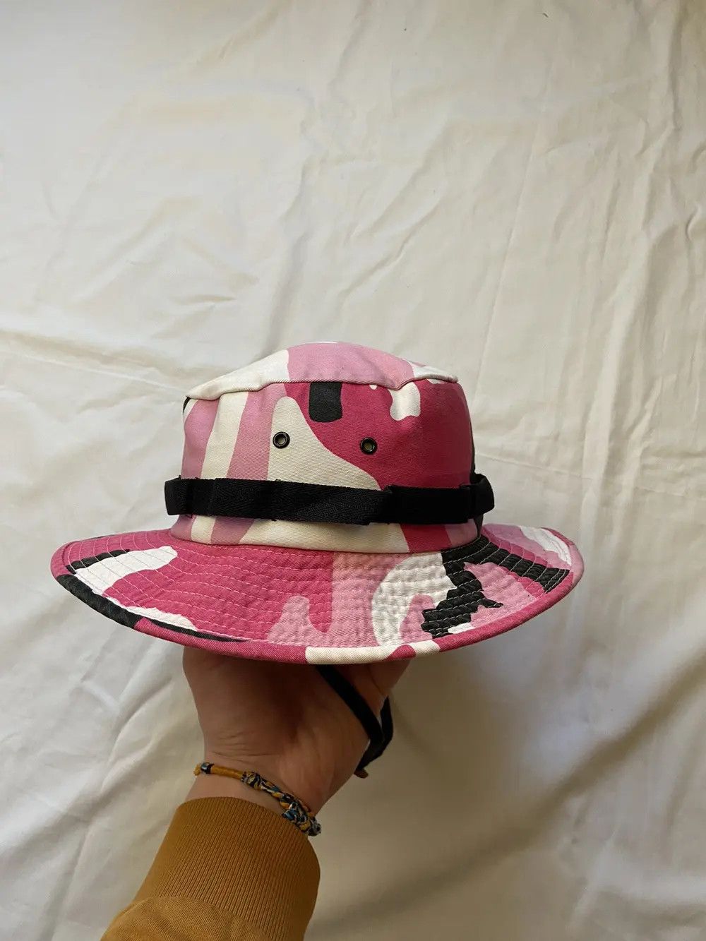 Vintage RARE PINK CAMO Y2K PANAMA HAT CAP BAPE STYLE JAPANESE STREET Size ONE SIZE - 2 Thumbnail