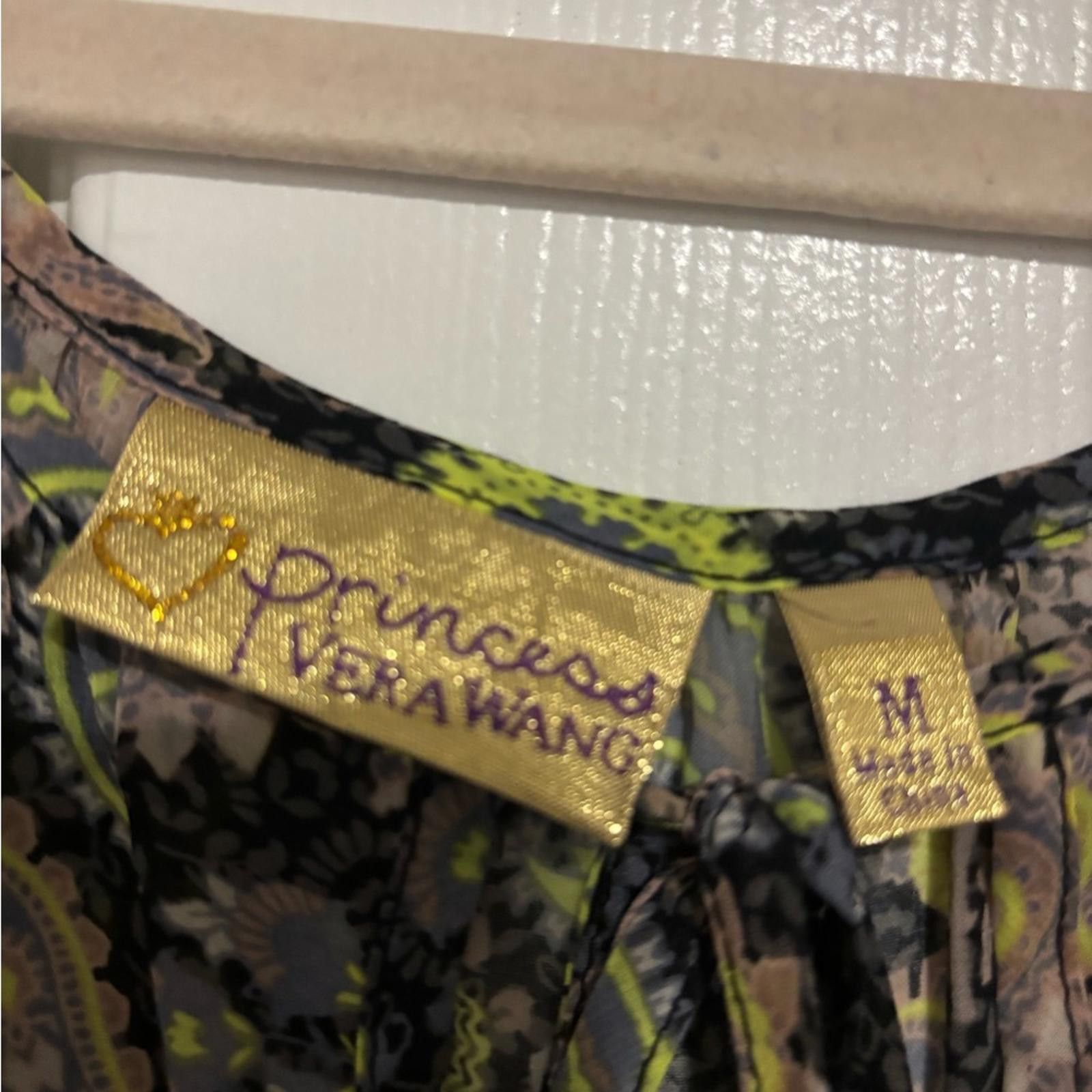 Other Vera Wang Paisley Blouse - Black and Green Size M / US 6-8 / IT 42-44 - 3 Thumbnail