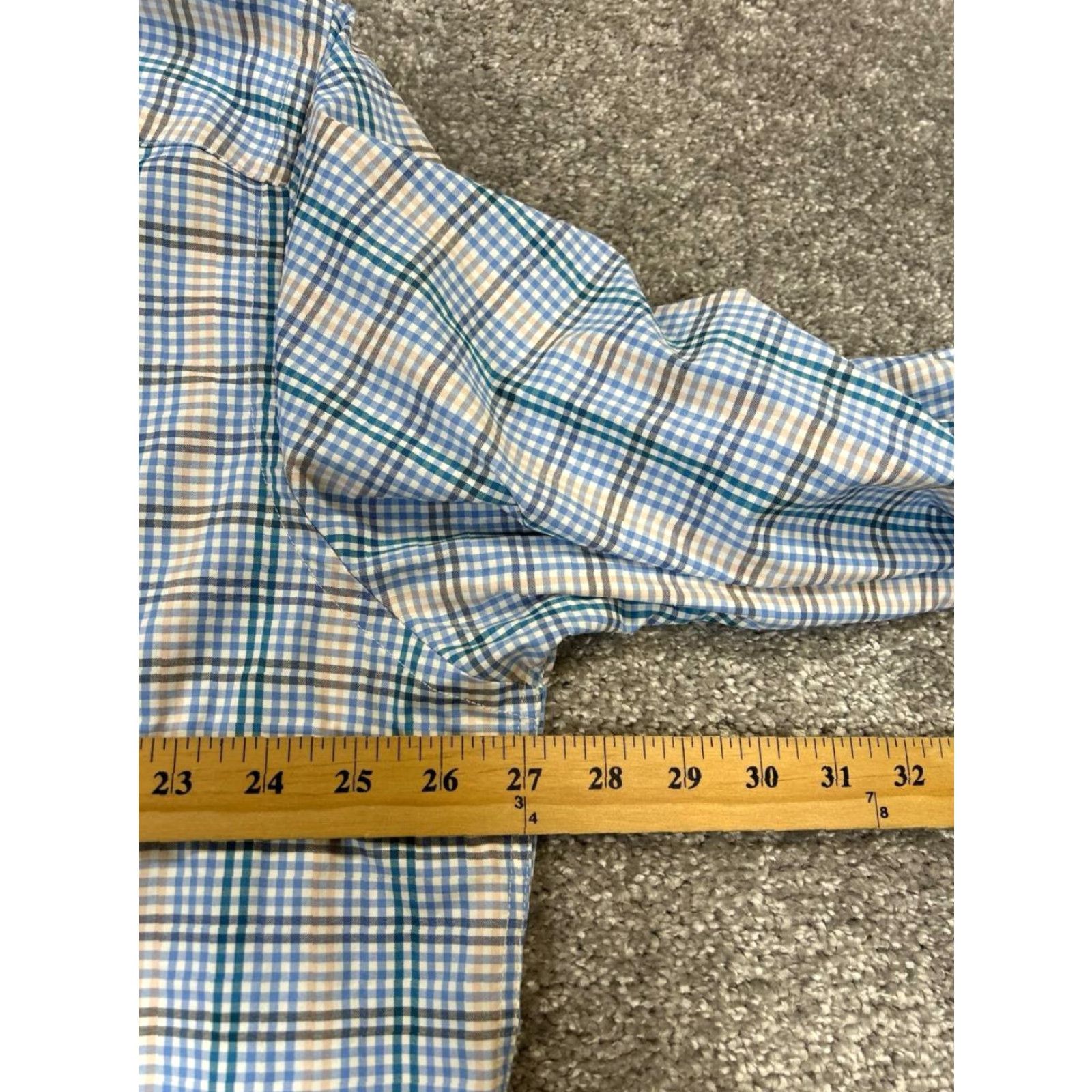 UNTUCKit UNTUCKit Mens Shirt 3XL Blue Beige Green Plaid Button-Up Casual Classic Cotton Size US XXL / EU 58 / 5 - 5 Thumbnail
