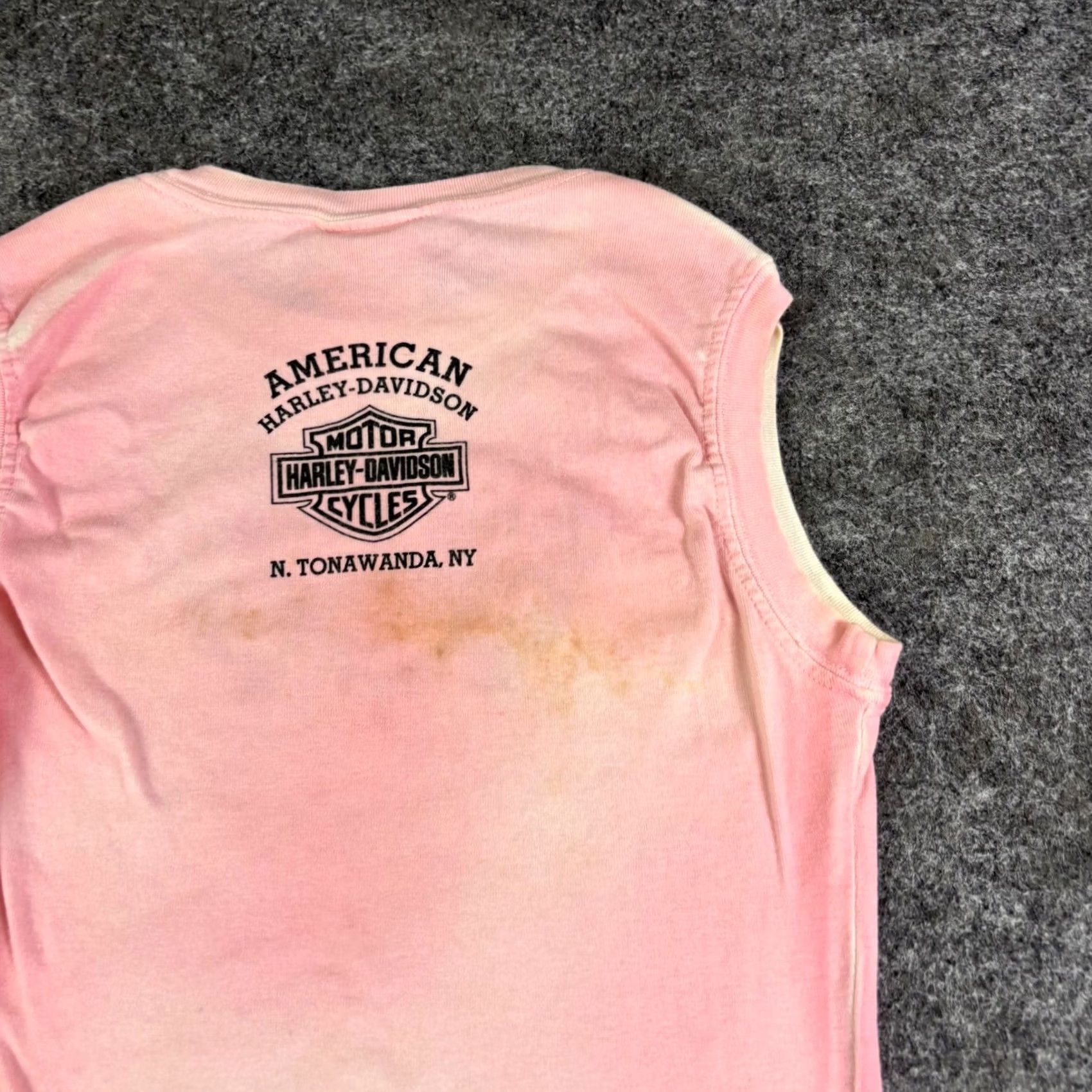 Harley Davidson VINTAGE Harley-Davidson Pink Tie Dye Sleeveless Muscle Tee Shirt Small Womens Size S / US 4 / IT 40 - 8 Thumbnail