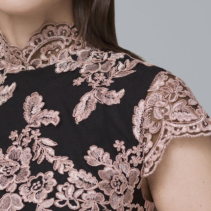 Laundry by Shelli Segal Mock-Neck Lace Sheath Dress in size 10 NWT MSRP $228 Size L / US 10 / IT 46 - 10 Thumbnail