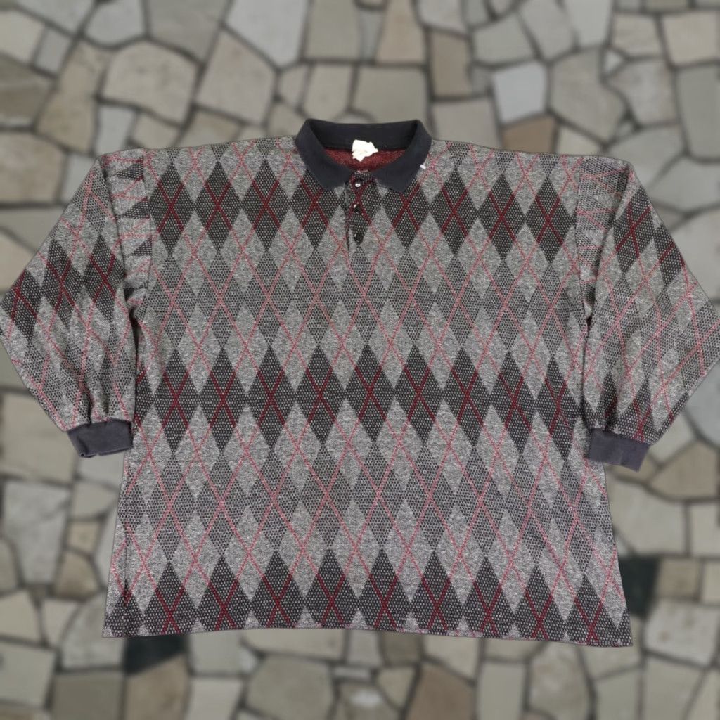 Vintage VINTAGE LA Gate Sweater Pullover Men's XL Gray Argyle Knit 90s Casual Winter Size US XL / EU 56 / 4 - 1 Thumbnail