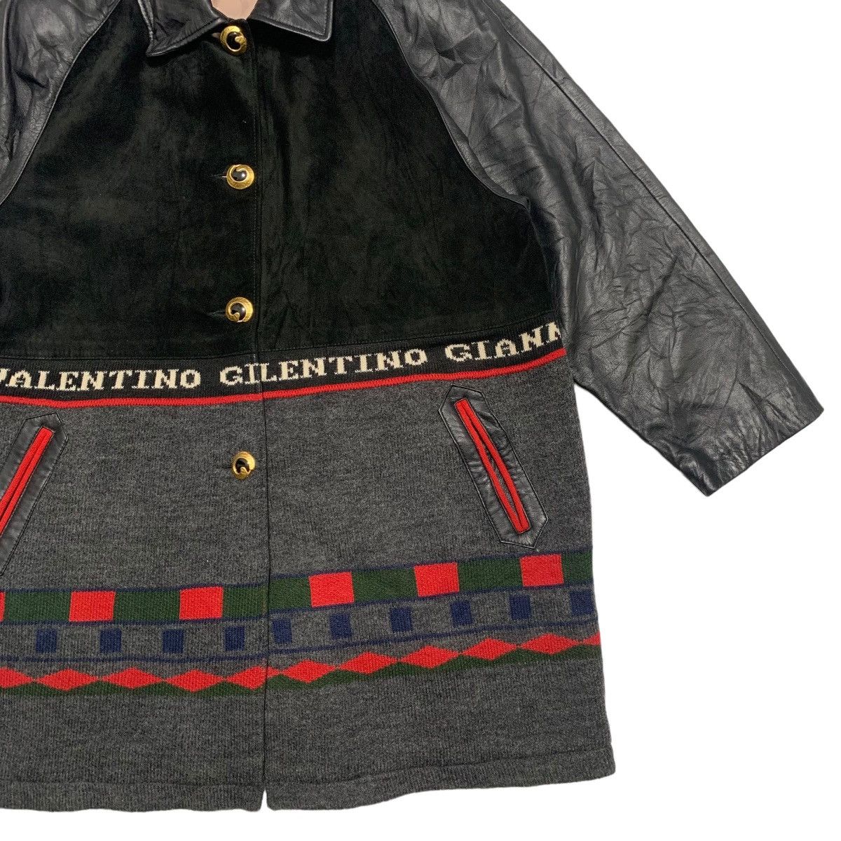 Japanese Brand Gianni Valentino Color Block Leather Jacket Size L / US 10 / IT 46 - 3 Thumbnail