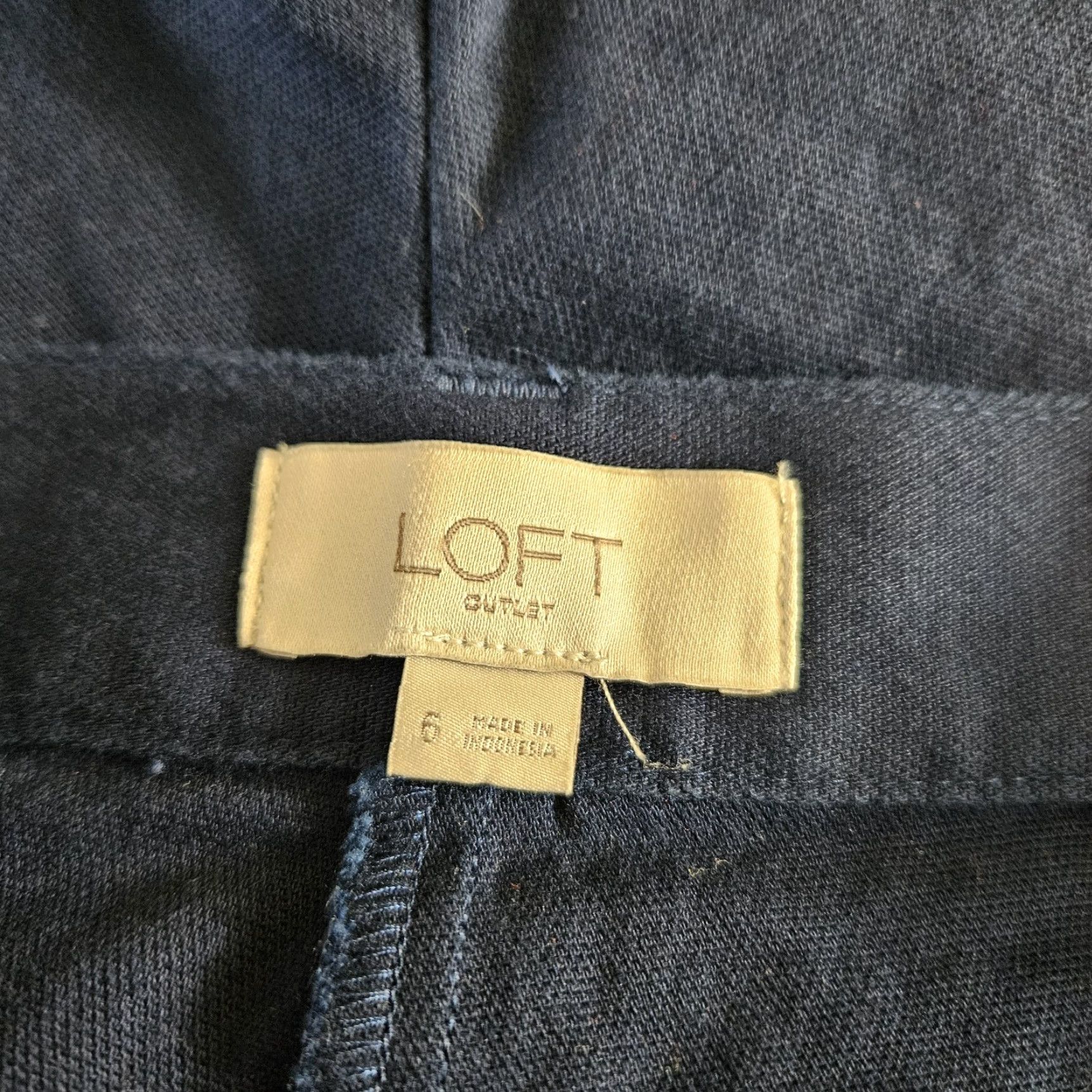 Loft LOFT Ann Taylor Womens Wide-Leg Crop Pants Sz 6 Blue Cotton High Rise Cropped Pants Womens Boys Girls Mens Size 28" / US 6 / IT 42 - 8 Thumbnail