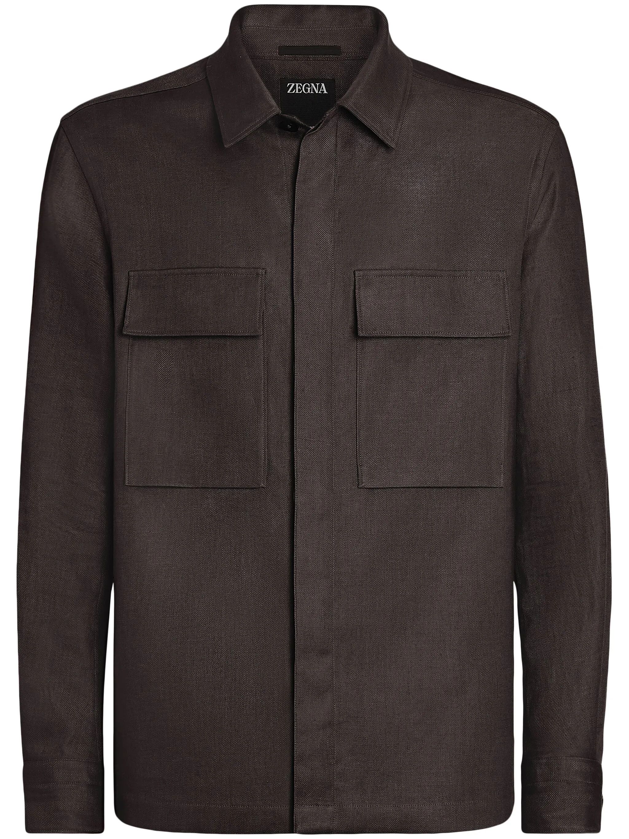 Ermenegildo Zegna o1s1rm0225 RUDV6 Shirt in Dark Brown Size US S / EU 44-46 / 1 - 1 Thumbnail