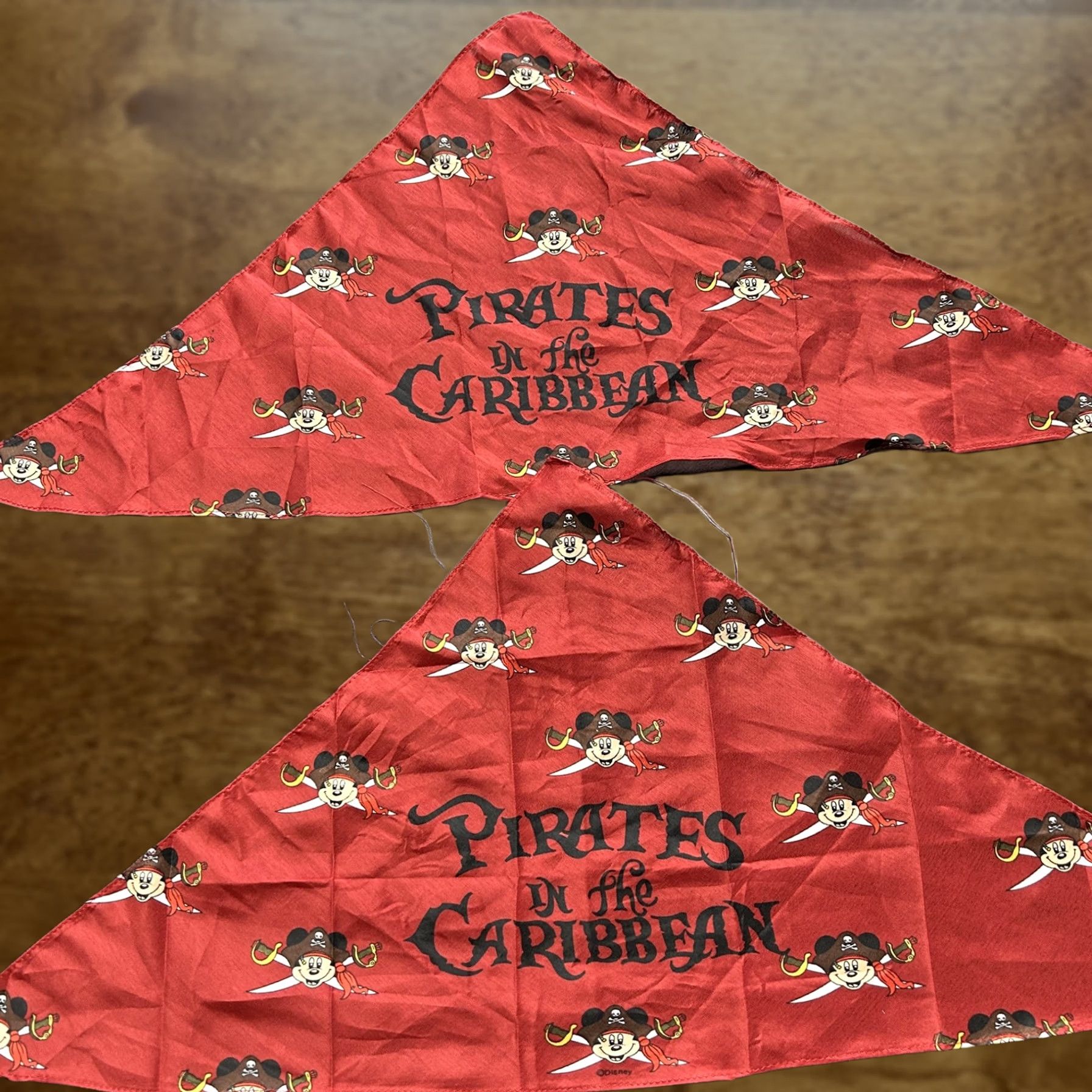 Disney Disney Cruise Line Pirates Scarf Womens One Size Red Mickey Bandana Set 2 Size ONE SIZE - 1 Thumbnail
