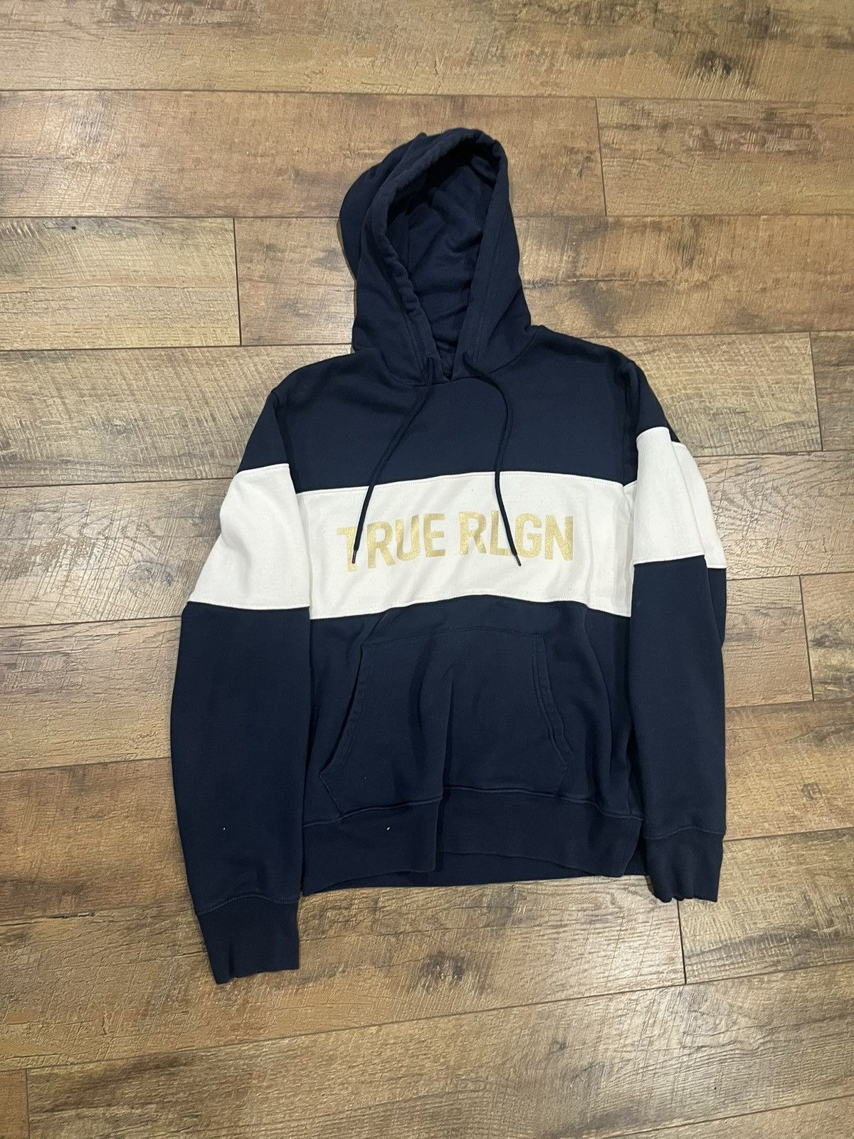 True Religion × Vintage Vintage True Religion Hoodie Large (Navy Blue) Size US L / EU 52-54 / 3 - 1 Thumbnail