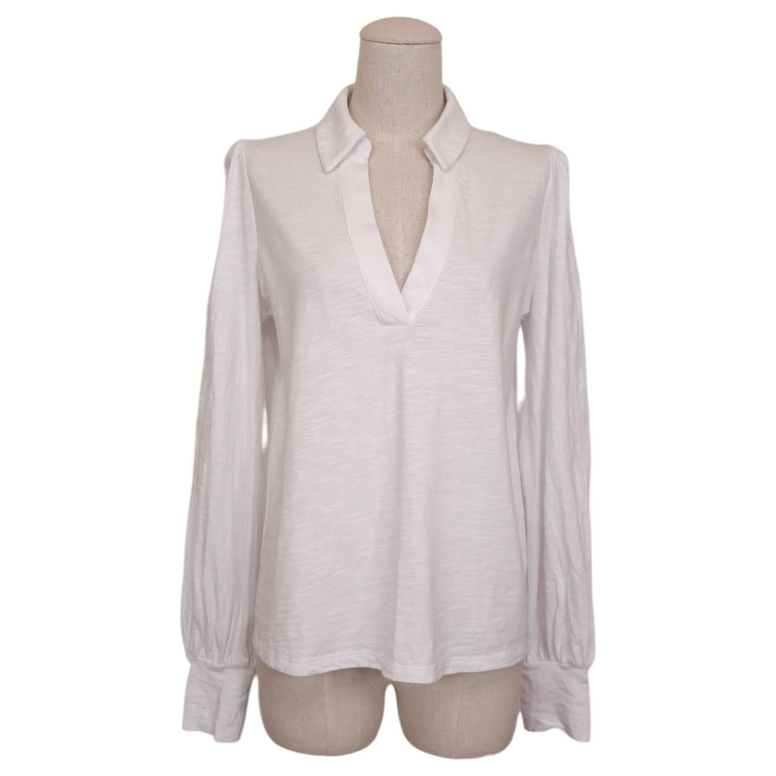 Boden Boden Split Neck Polo Shirt Cotton White Sz 6 Size M / US 6-8 / IT 42-44 - 1 Thumbnail