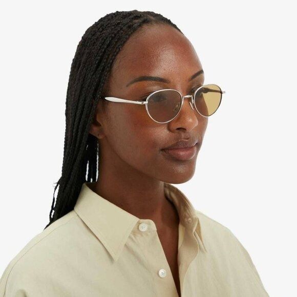 Bottega Veneta Bottega Veneta BV1396S 002 Sunglasses Gold Round Frame Size ONE SIZE - 4 Thumbnail