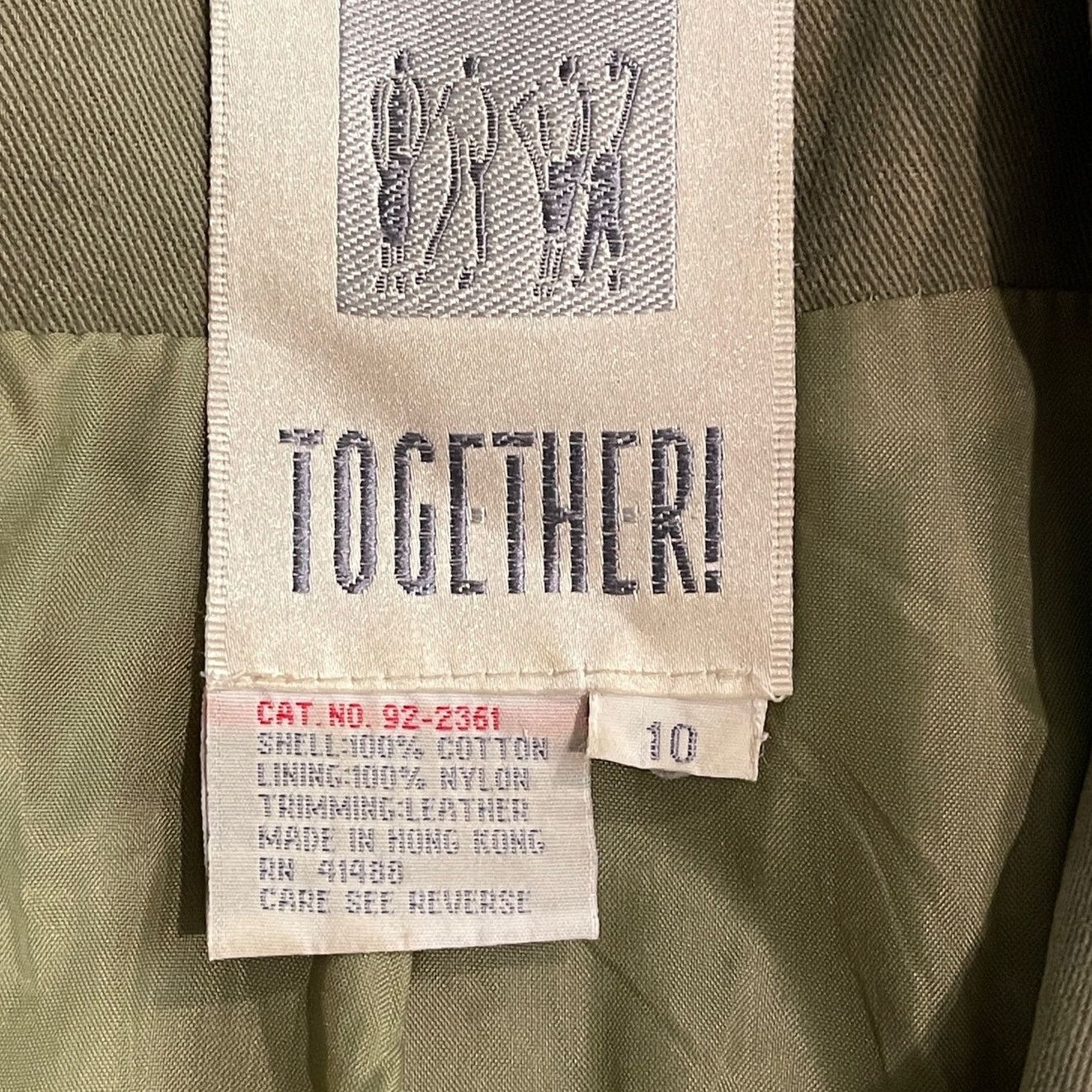 Vintage VINTAGE 80s Together! Trench Coat with Leather Trim Sz 10 Size L / US 10 / IT 46 - 6 Thumbnail