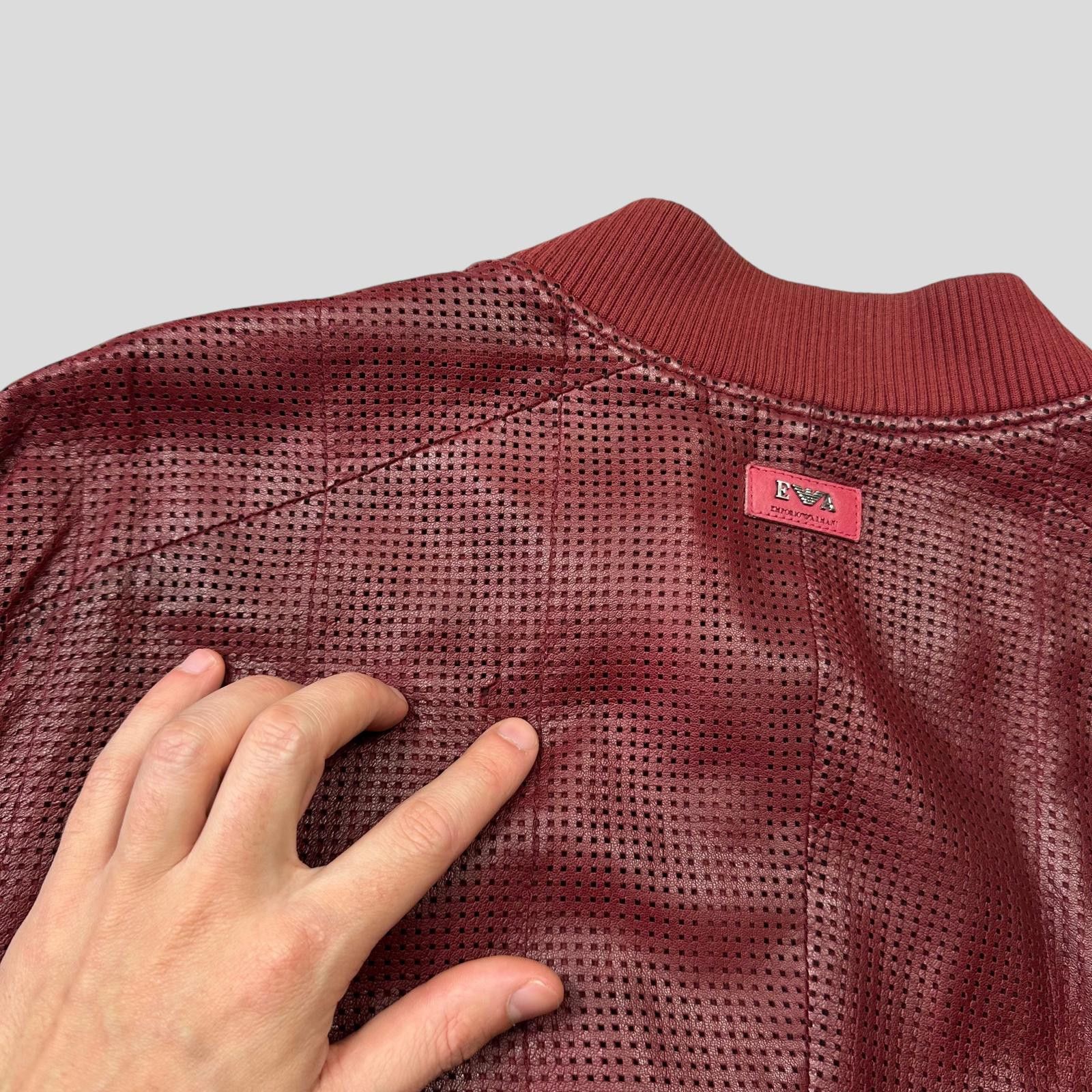 Armani Emporio Armani 2009 Perforated Mesh Leather Bomber IT54 (L) Size US L / EU 52-54 / 3 - 9 Thumbnail