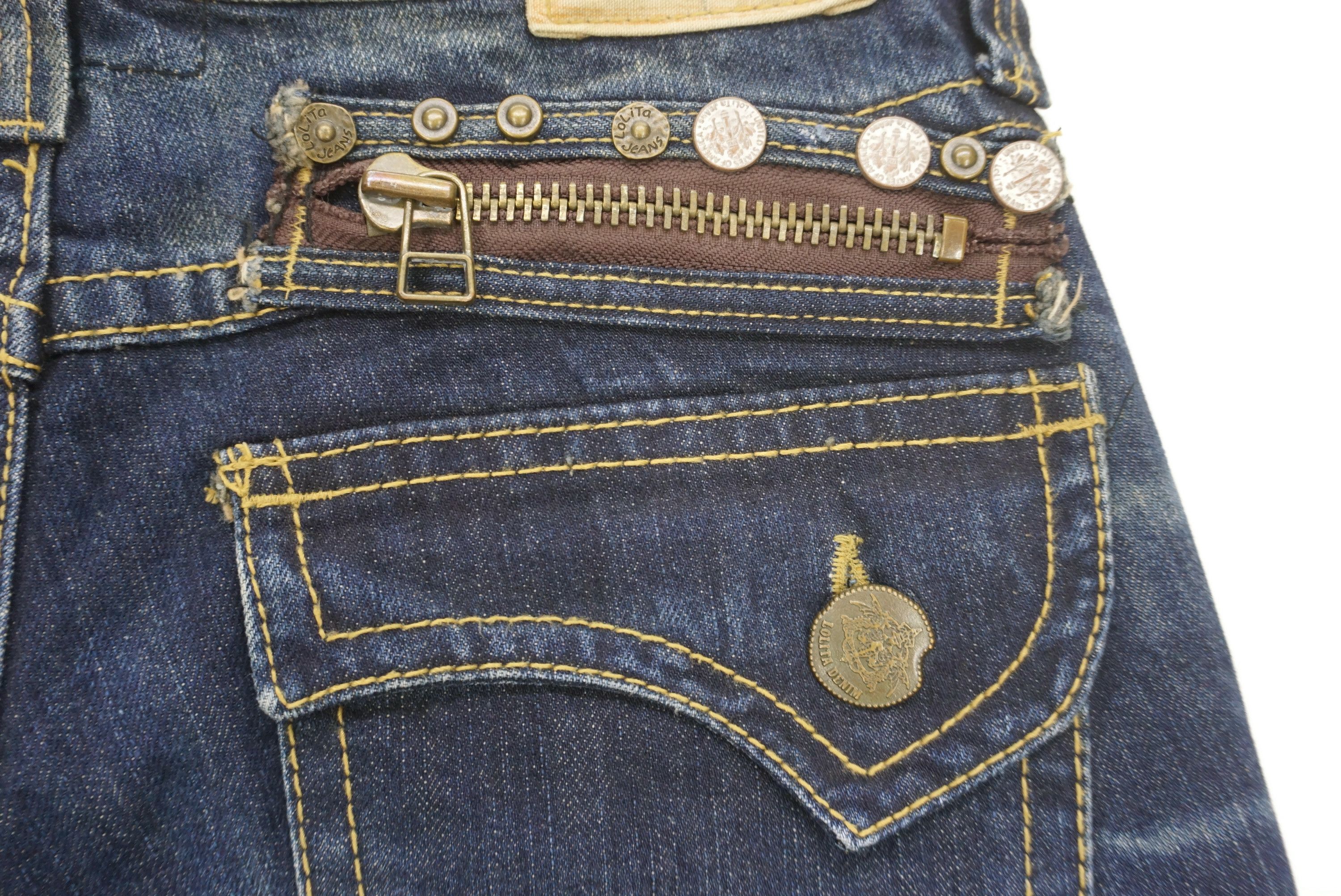 Japanese Brand LOLITA Jeans Size 29 fit W32xL33.5 Multi Zipper Baker Denim Size 29" - 7 Thumbnail