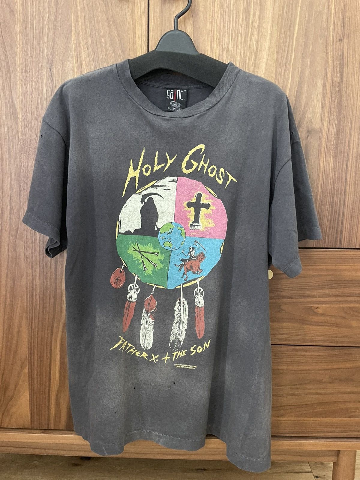 Buy SAINT Mxxxxxx Holy Ghost Tee 'Black' - SM YS8 0000 C43