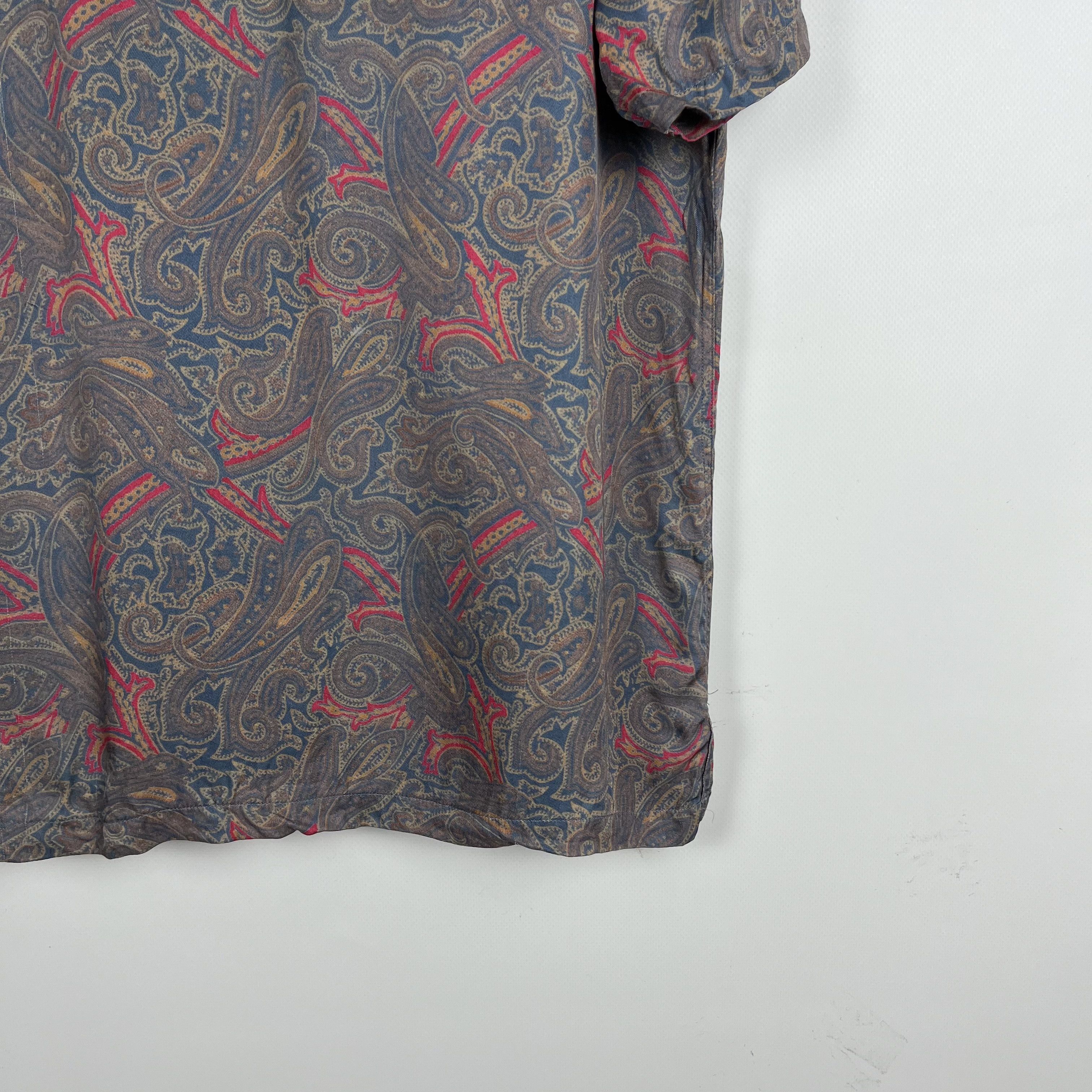 Allsaints AllSaints Oslo Paisley Crazy Art SS Button Up Shirt Size US XS / EU 42 / 0 - 16 Thumbnail