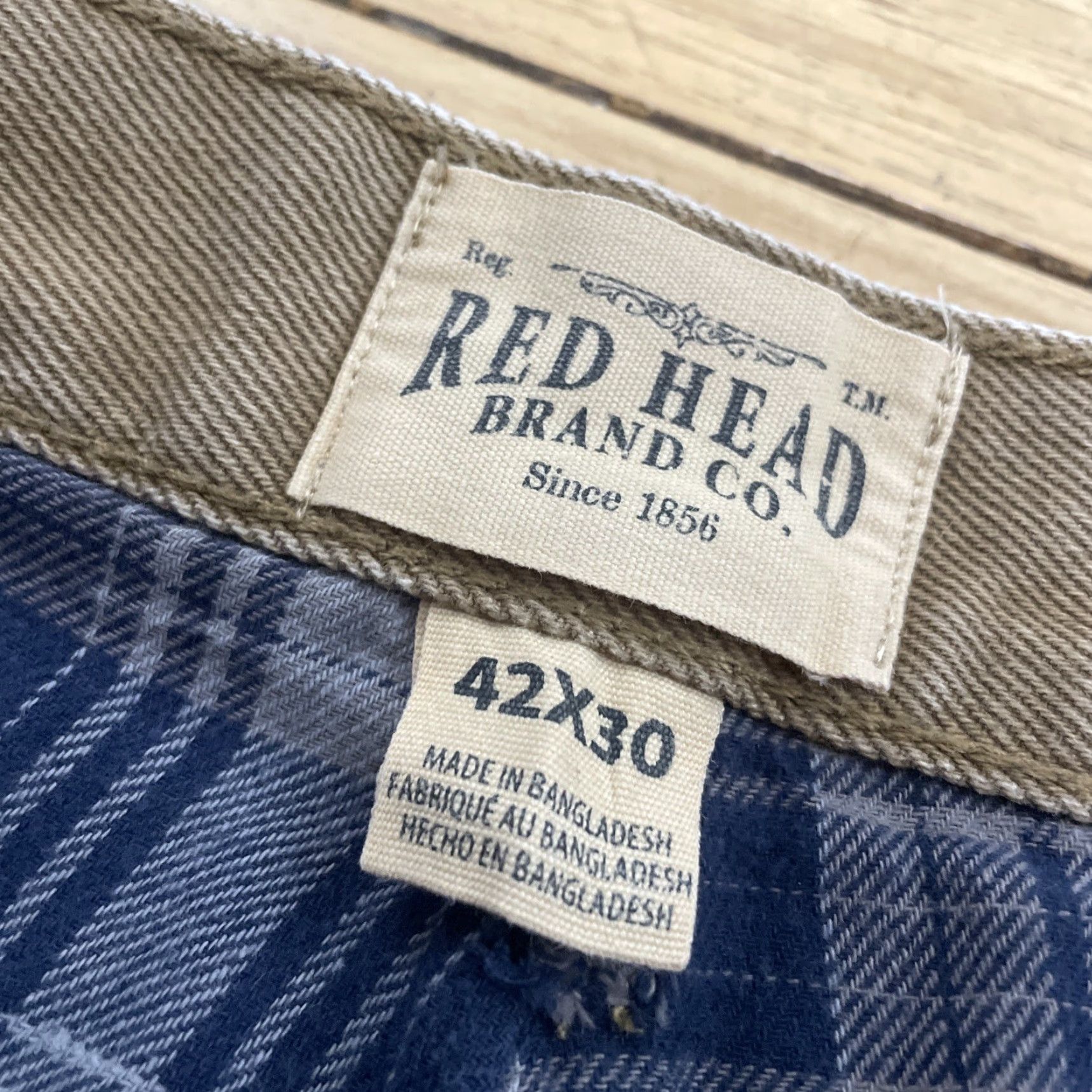 Vintage Red Head Brand Co Pants Men 42x30 Straight Khaki Workwear Canvas Plaid Flannel Lined Cargo Pocket Zip Button Casual Workwear Size US 42 / EU 58 - 5 Thumbnail