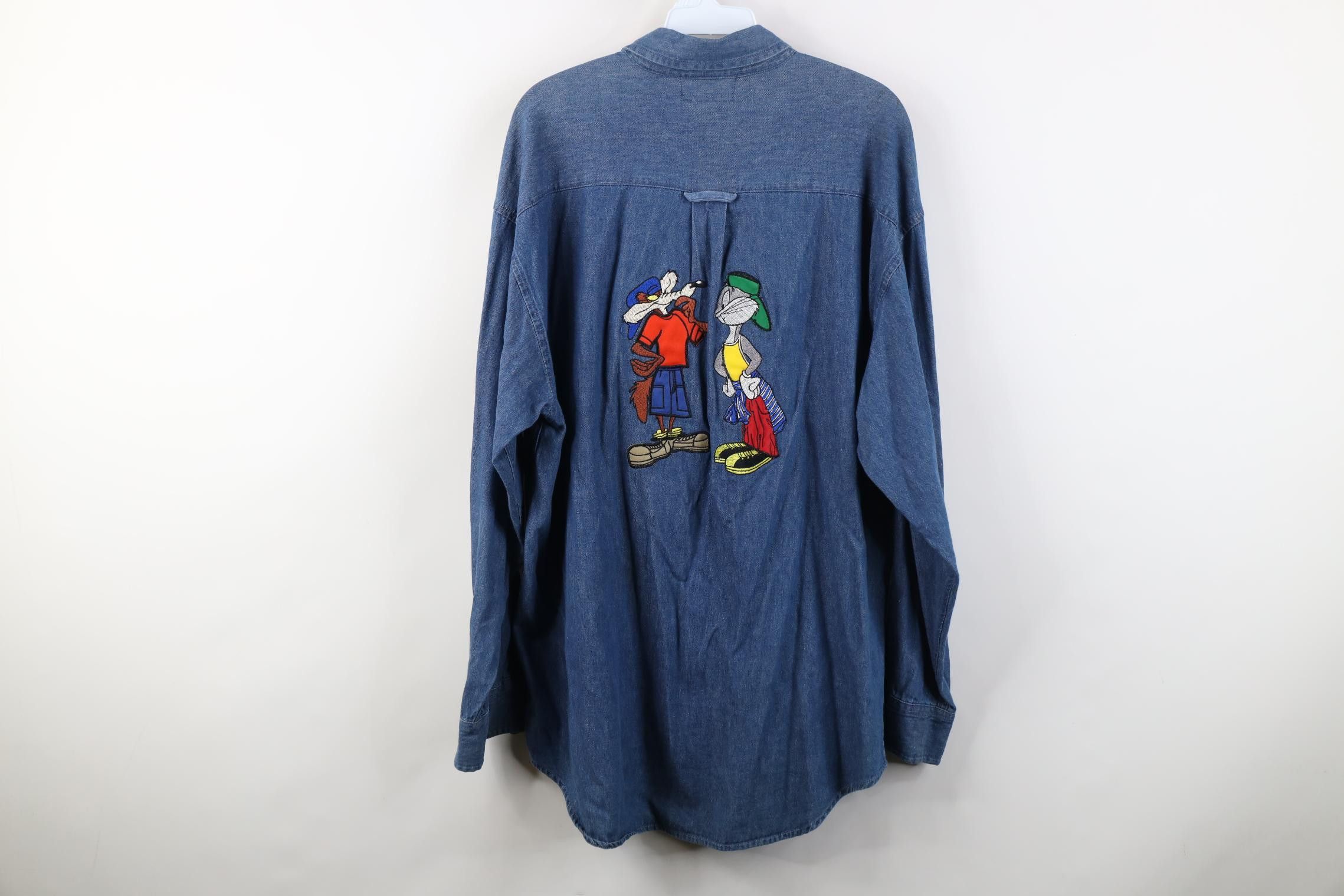 Vintage Vintage 90s Looney Tunes Hip Hop Wile E Bugs Bunny Shirt Size US M / EU 48-50 / 2 - 15 Thumbnail