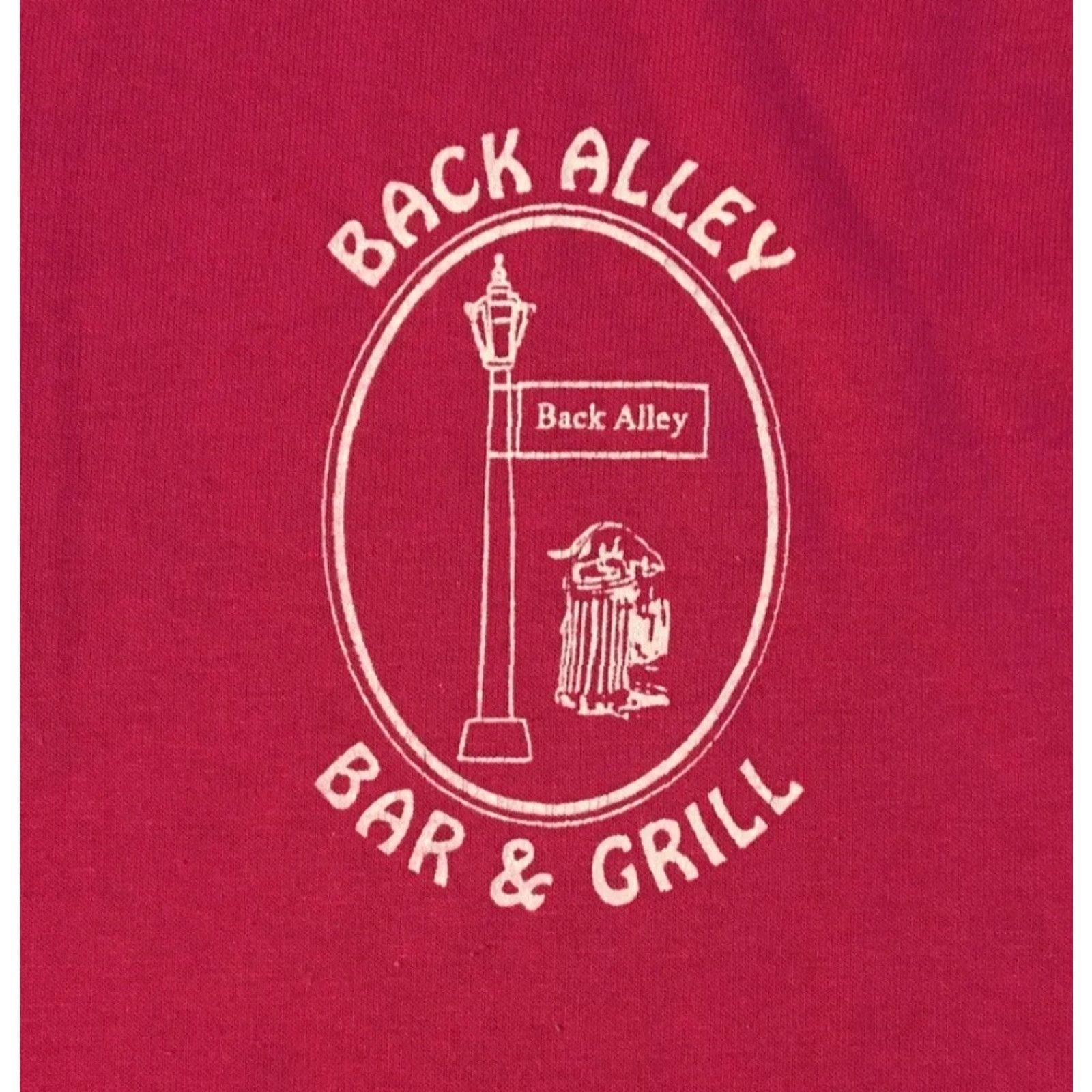 Vintage VINTAGE Back Alley Bar Faded Polo Shirt M Pink 80s 90s Grunge Bowling Bar City USA USA Single Stitch Polo Mens Card? Size US M / EU 48-50 / 2 - 2 Thumbnail