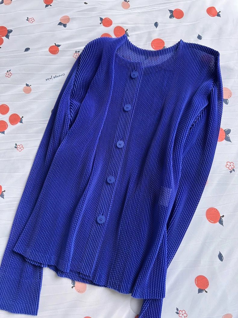 Issey Miyake Issey Miyake size:3 Blue tatami see-through cardigan Size XS / US 0-2 / IT 36-38 - 4 Thumbnail