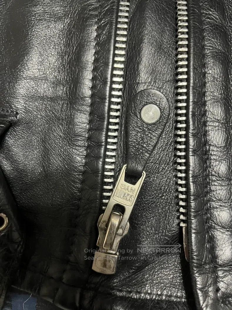 Schott Schott Leather jacket with diagonal zipper Size M / US 6-8 / IT 42-44 - 3 Thumbnail