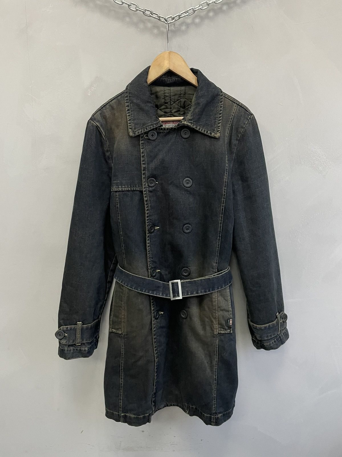 Le Grande Bleu (L.G.B.) Long coat faded blue vintage japan y2k fit if six was nine Size US L / EU 52-54 / 3 - 1 Thumbnail