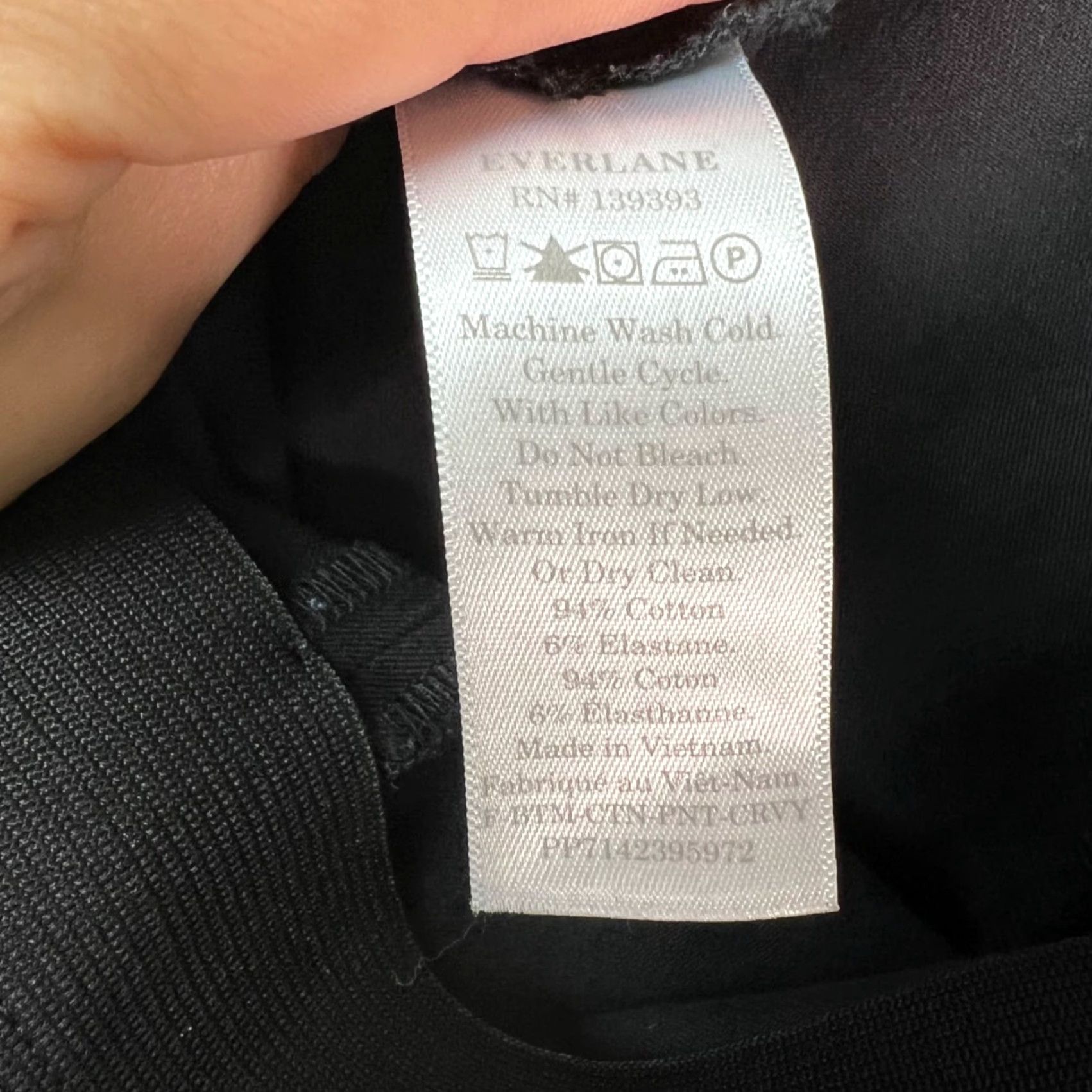 Everlane Everlane Womens 16 Black Tapered Leg Pants Cotton Blend Flat Front High Rise Stretch Ankle 26in Regular 26in Inseam Mens, Womens, Girls, Boys Size 38" / US 16 / IT 52 - 4 Thumbnail