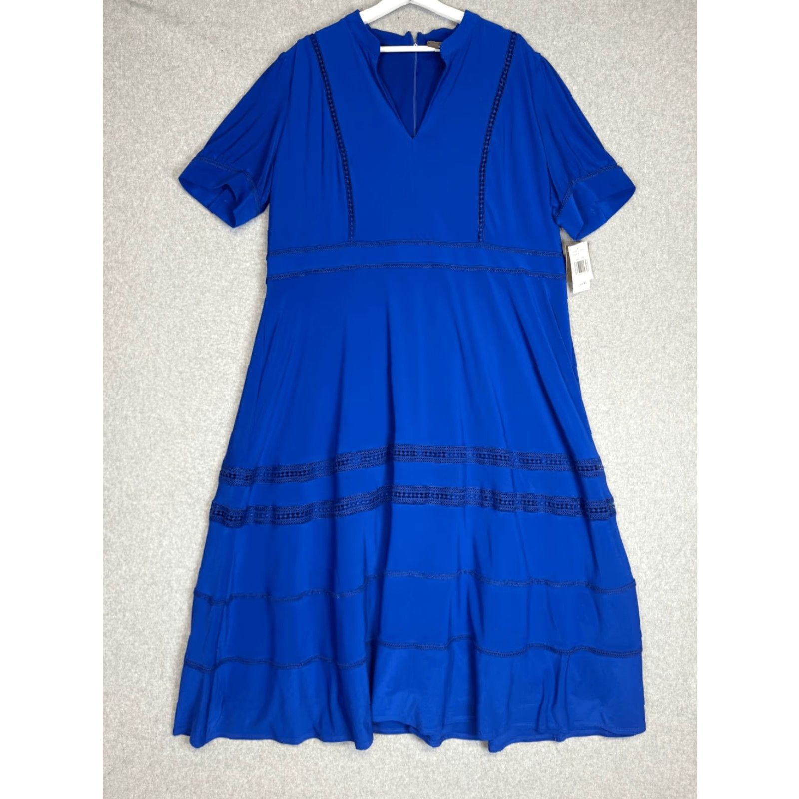 Vintage VINTAGE? Brand New Taylor Women's 3X A-Line Knee Length Dress Blue Cobalt Lined Knee Length Womens 3X Plus Size XXL / US 16-18 / IT 52-54 - 2 Thumbnail