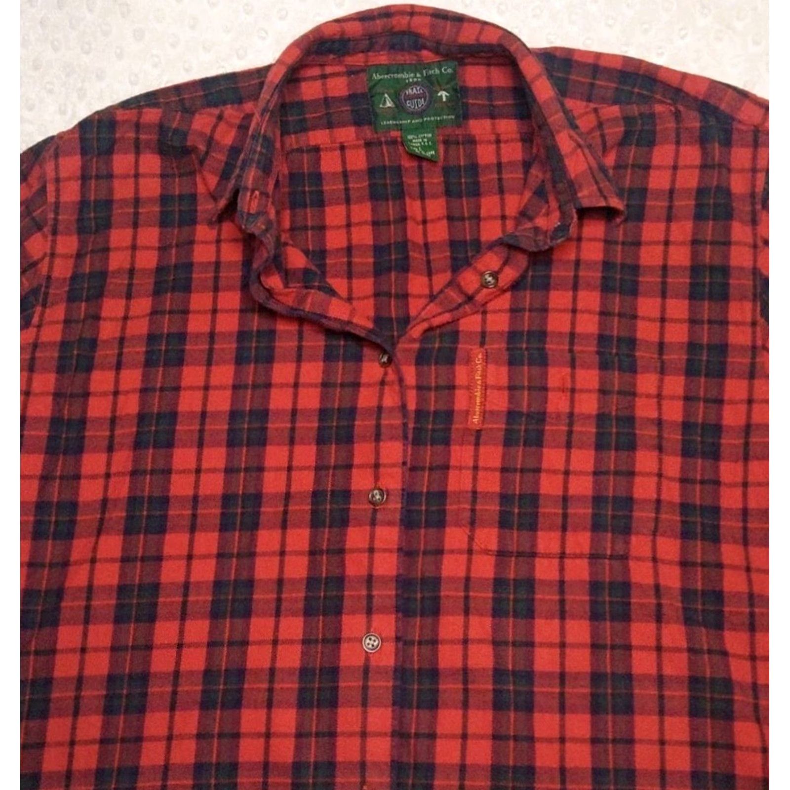 Abercrombie & Fitch VINTAGE Abercrombie & Fitch Trail Guide Plaid Flannel Button Up Shirt Large Women Red 90s Outdoors Style Shirt Size L / US 10 / IT 46 - 4 Thumbnail