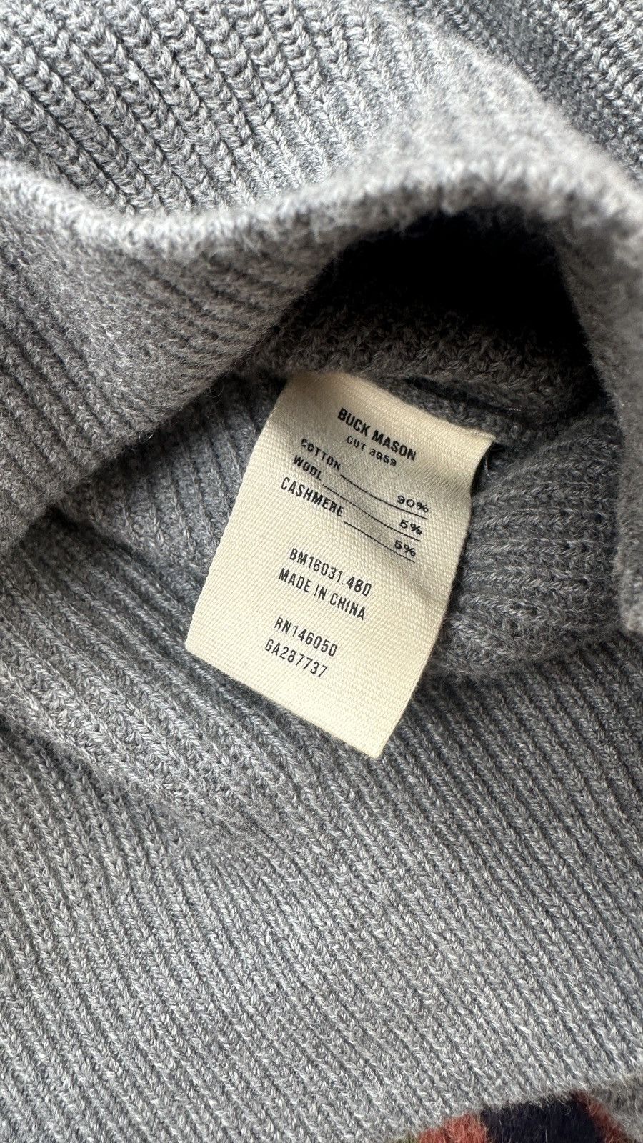 Buck Mason Buck Mason Cotton Cashmere Ribbed Turtle Neck Size US M / EU 48-50 / 2 - 2 Thumbnail