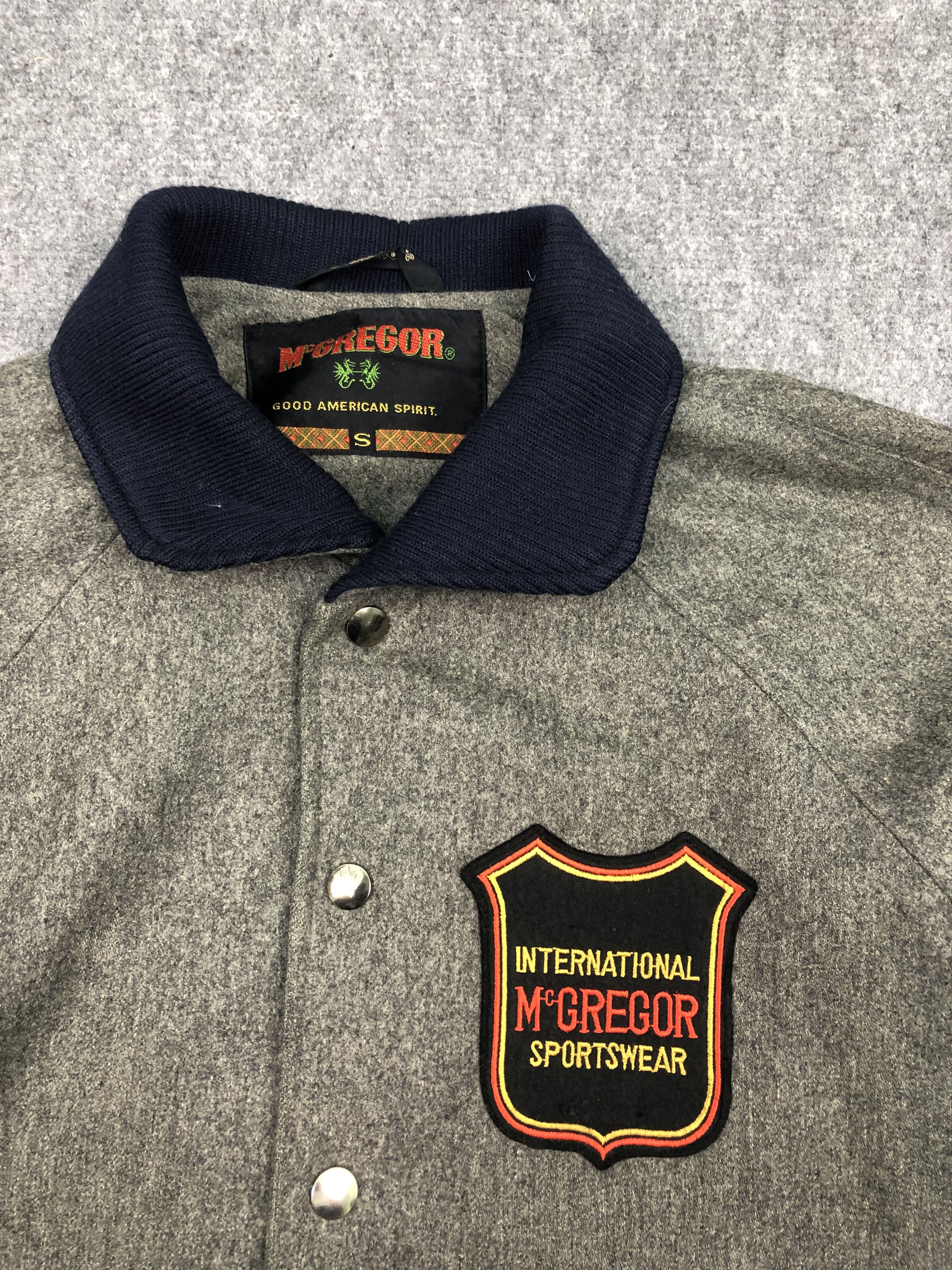 McGregor Vintage 90s Mcgregor Wool Varsity Jacket Gray V0142 Size US S / EU 44-46 / 1 - 3 Thumbnail