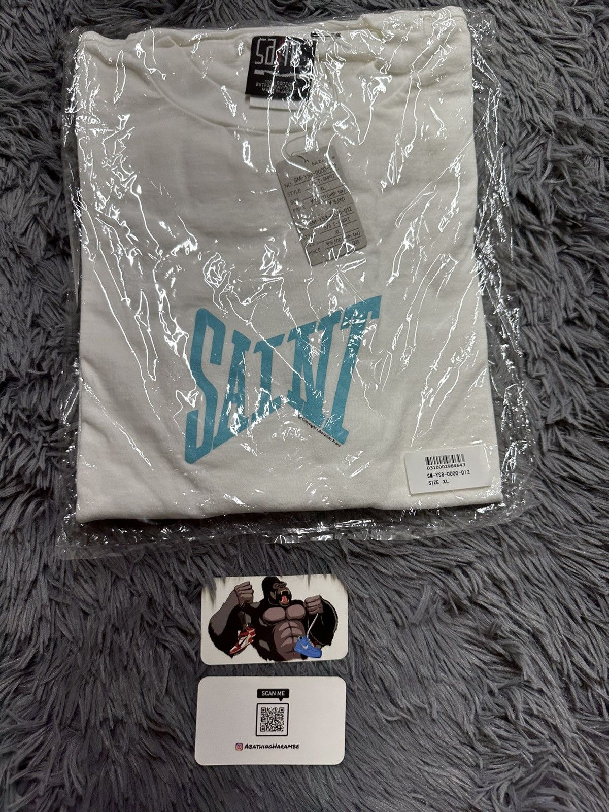 Saint Michael SAINT Mxxxxxx Logo Tee White/Blue (Ribon Tee) Size US XL / EU 56 / 4 - 9 Thumbnail