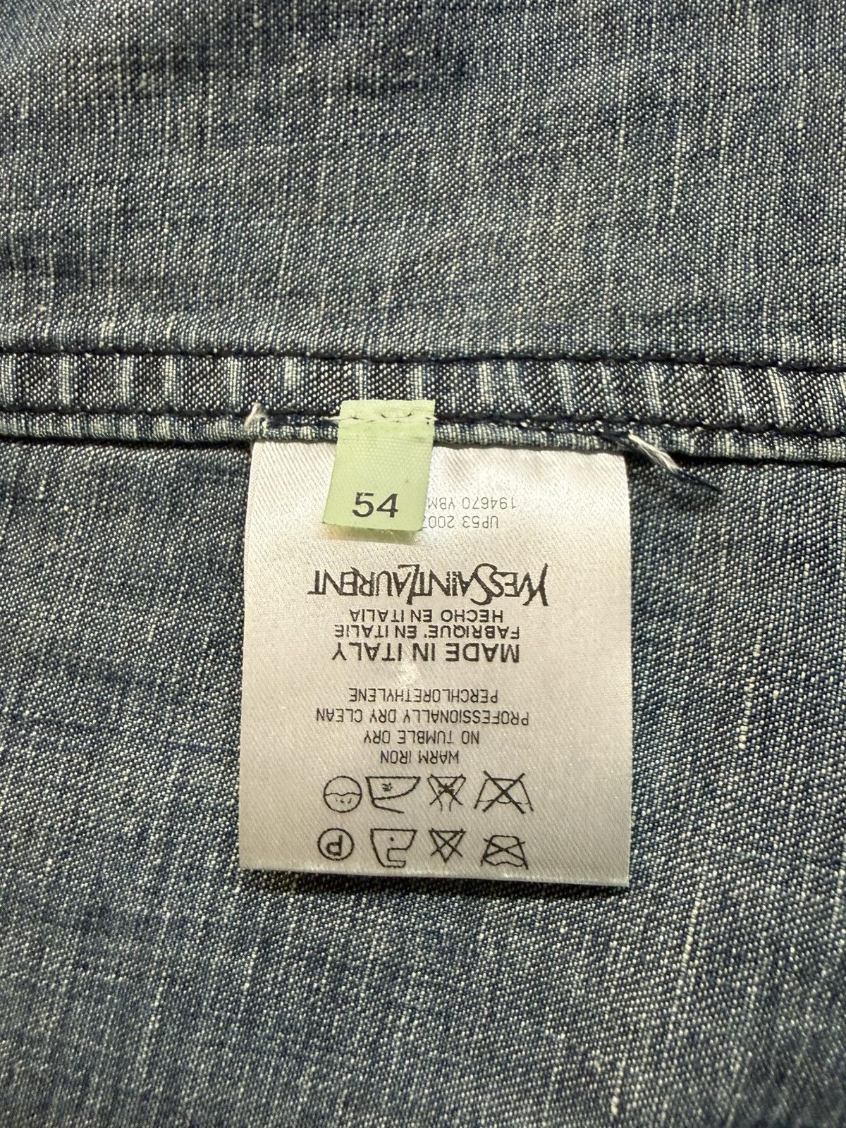 Yves Saint Laurent YSL SS2007 Cotton-Linen Denim Patchwork Chore Jacket - IT 54 Size US L / EU 52-54 / 3 - 20 Thumbnail