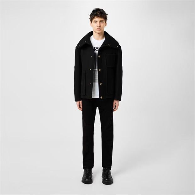 Versace o1g2r1mq0824 Button Collar Blouson Jackets in Black Size US XL / EU 56 / 4 - 6 Thumbnail