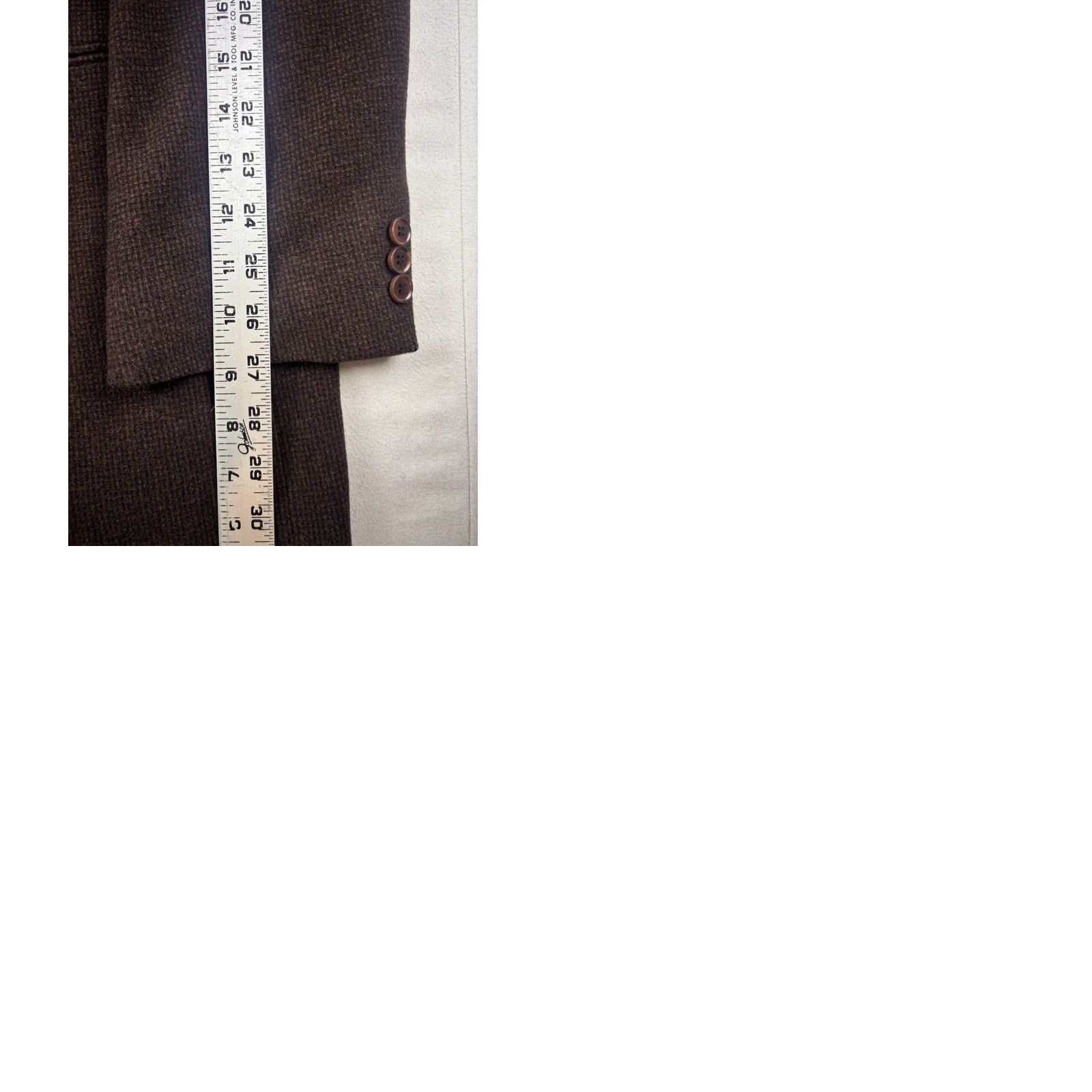 Hugo Boss VINTAGE Hugo Boss Loro Piana Blazer Mens 46L Long Brown Wool 3 Button Sport Coat Dry Clean Only Size 46R - 9 Thumbnail