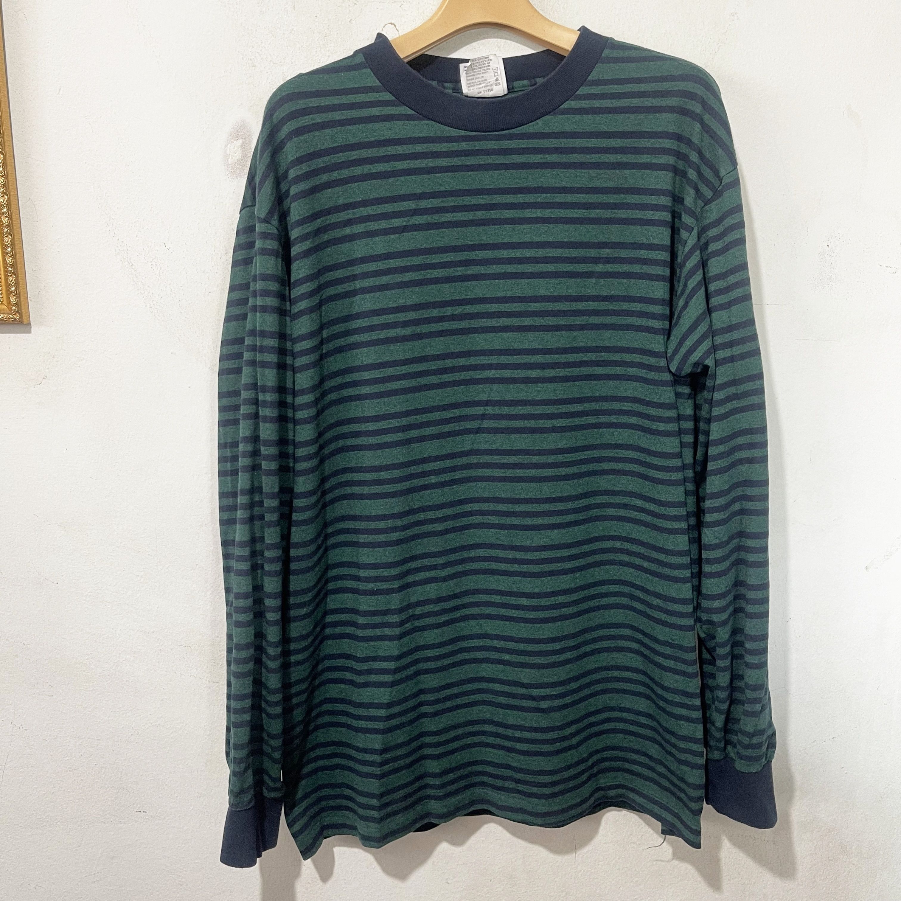 Vintage Vintage 90s Striped Long Sleeve T-Shirt Size US L / EU 52-54 / 3 - 1 Thumbnail