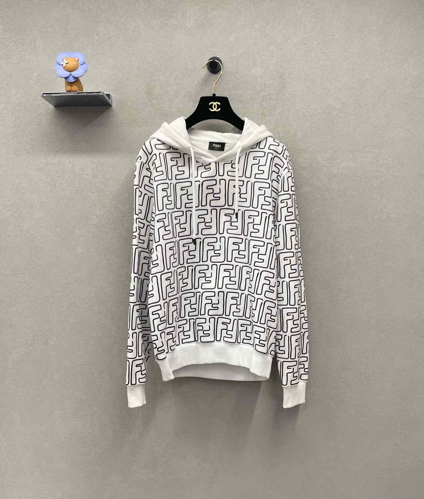Fendi Fendi White Double F Print Hoodie Size US S / EU 44-46 / 1 - 1 Thumbnail