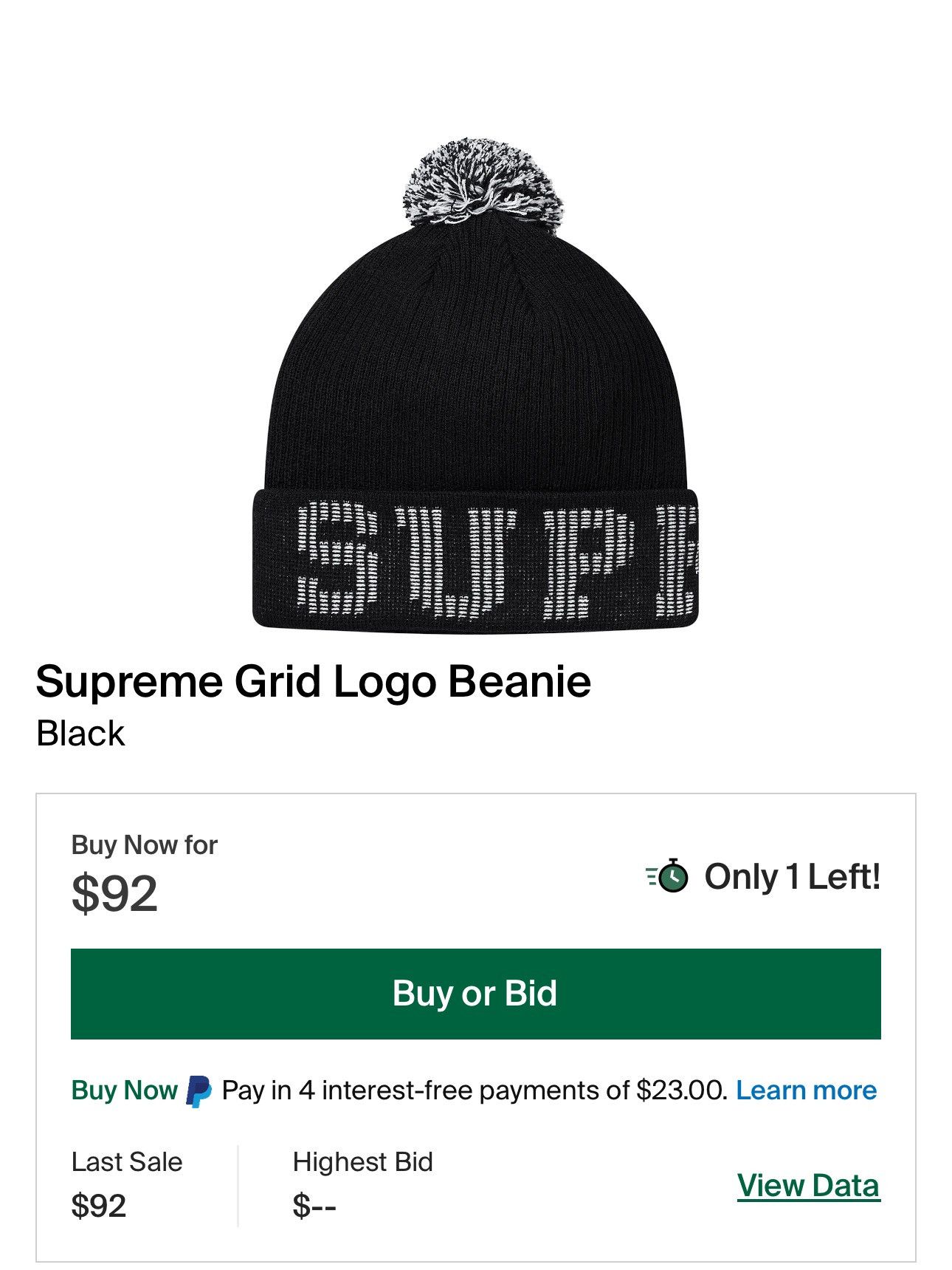 Supreme Supreme Grid Logo Beanie Size ONE SIZE - 6 Thumbnail