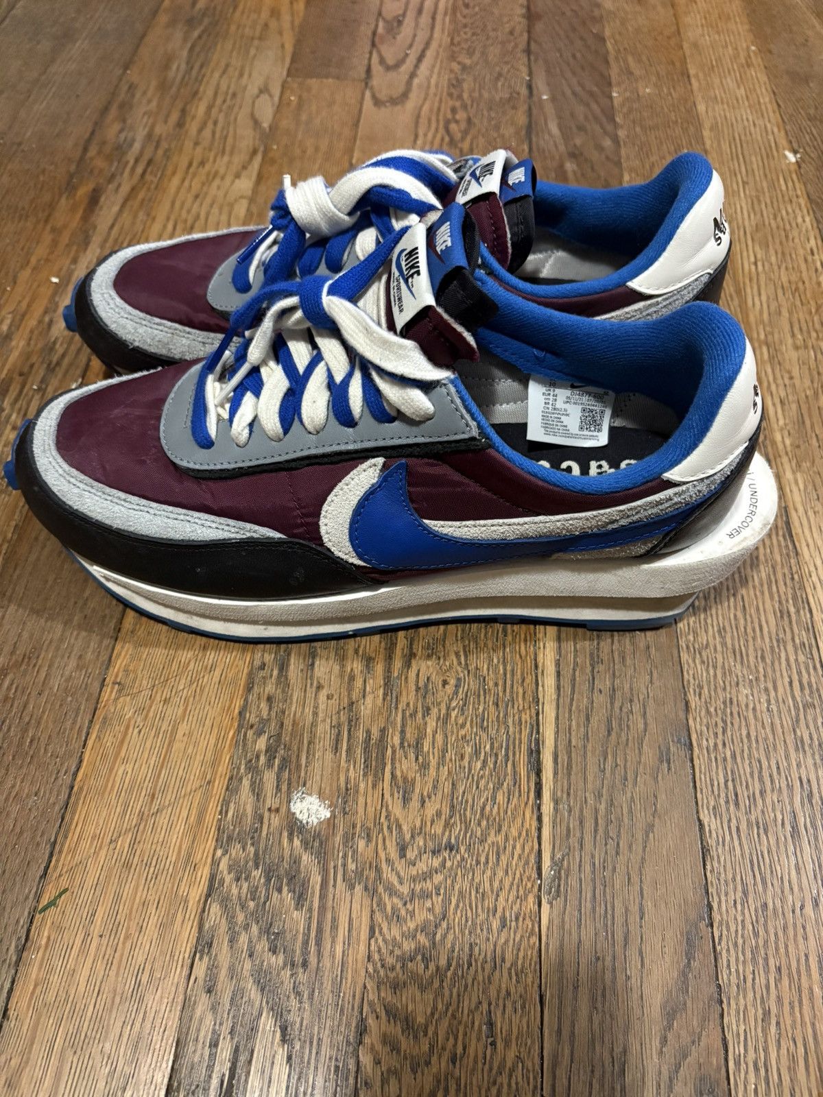 Nike × Sacai × Undercover NIKE SACAI x UNDERCOVER LDWaffle “Night Maroon Team Royal” Size US 10 / EU 43 - 4 Thumbnail