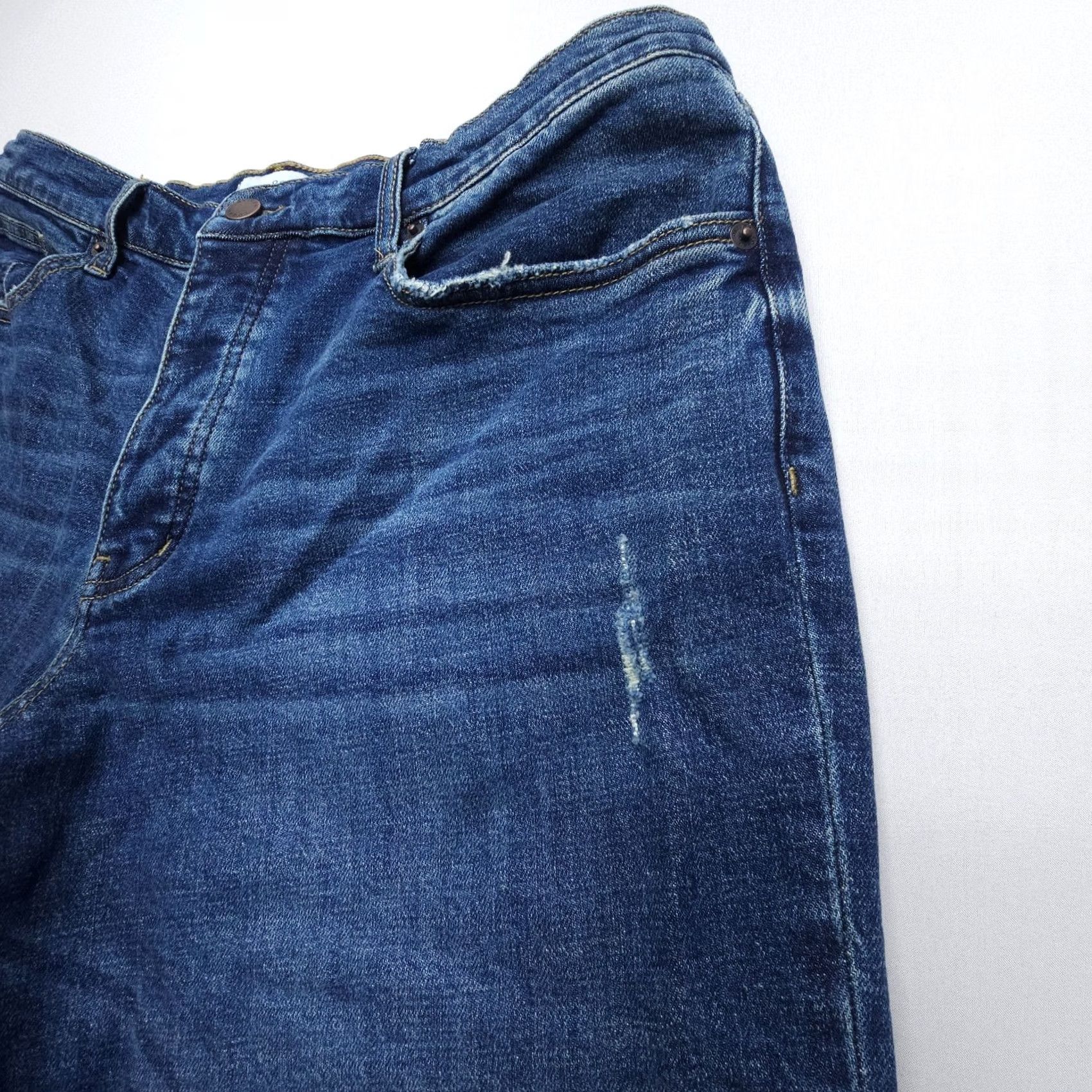Olive Oliver Logan Jeans 32 Ludlow Relaxed Denim Button Fly Mid Rise Dark Blue Women's Jeans Size 24" / US 00 / IT 34 - 4 Thumbnail