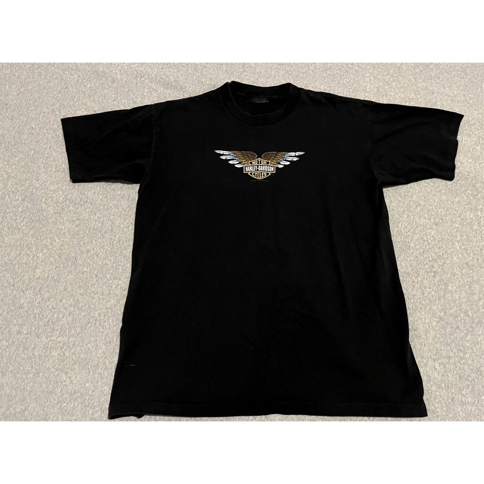 Harley Davidson VINTAGE Harley-Davidson Shirt Mens Crew Neck Short Sleeve Black 1993 USA Medium Size US M / EU 48-50 / 2 - 3 Thumbnail