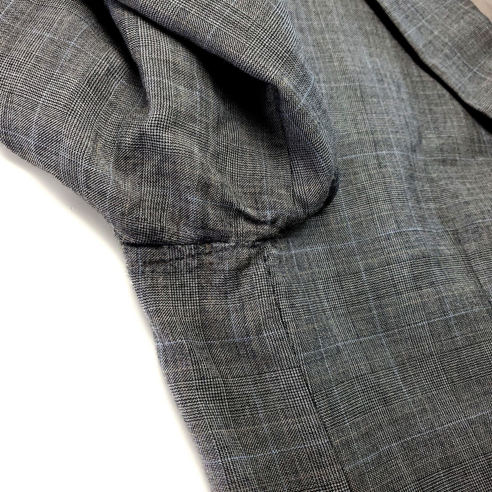 Lauren Ralph Lauren Lauren Ralph Lauren Wool 2 Button Sport Coat 44L Gray Glen P Size 44L - 11 Thumbnail