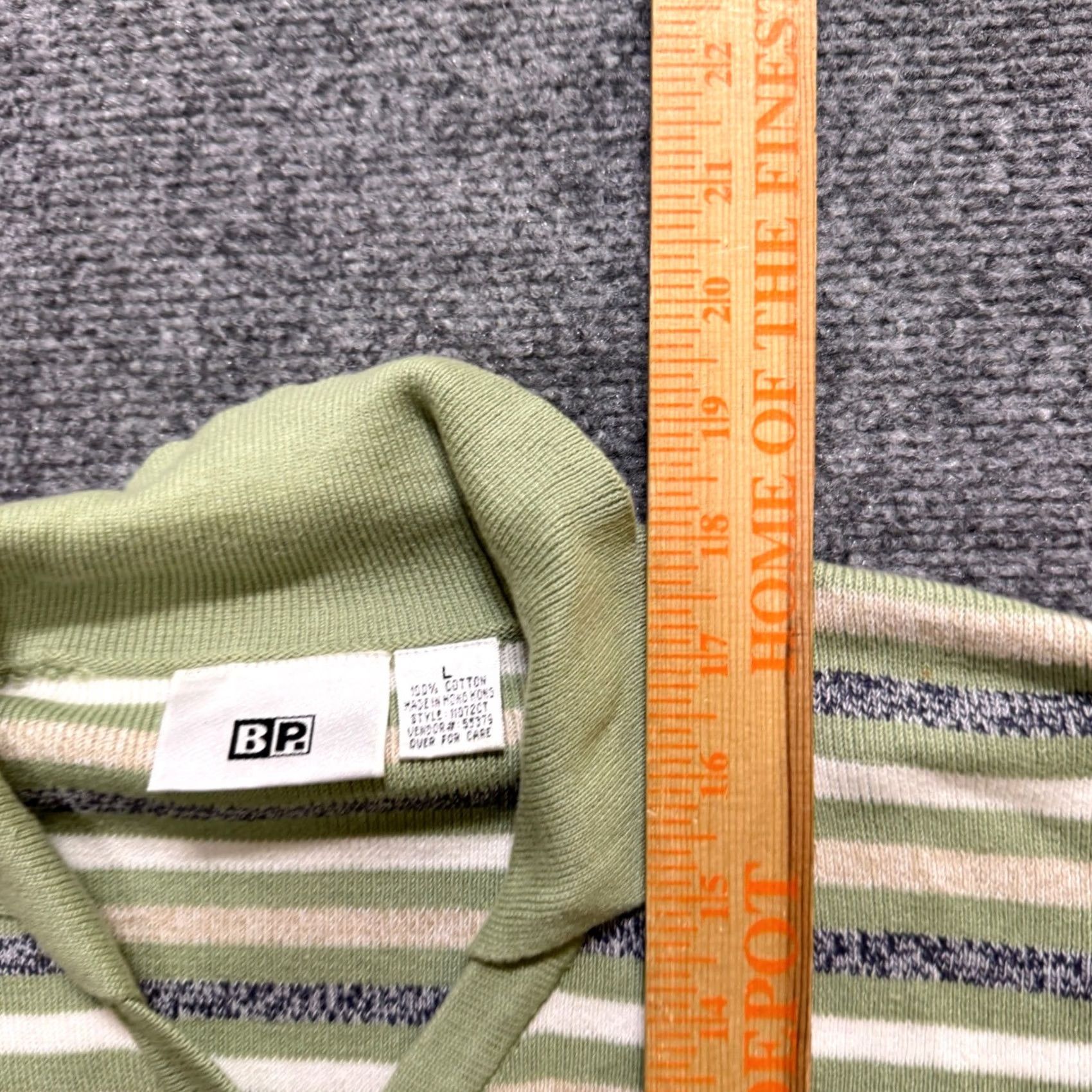 Vintage VINTAGE VTG BP Knitted Cardigan Sweater Womens L Green Striped White 90s Button Up - Green White Striped Cardigan L Womens Men? Size L / US 10 / IT 46 - 5 Thumbnail