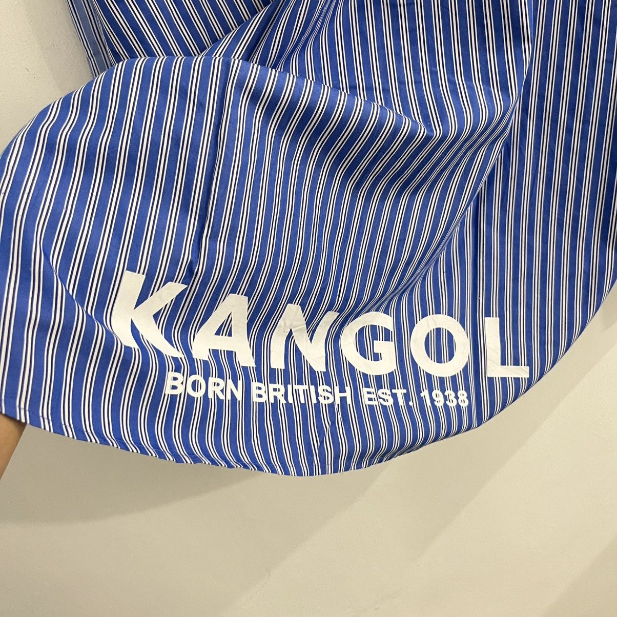 Kangol Kangol Blu Striped Button Up Size US L / EU 52-54 / 3 - 8 Thumbnail